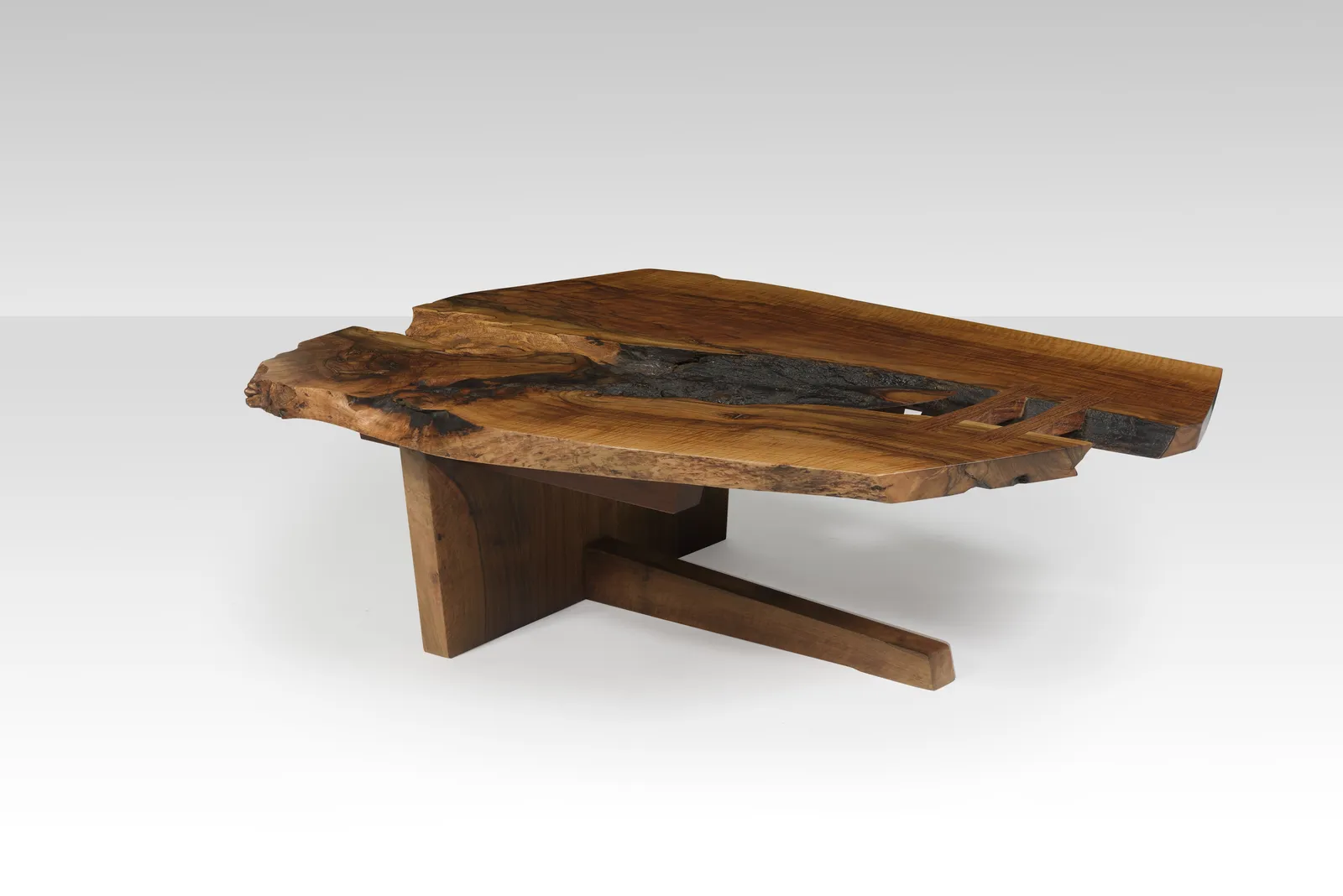 George Nakashima, Persian walnut cantilevered coffee table, 1971