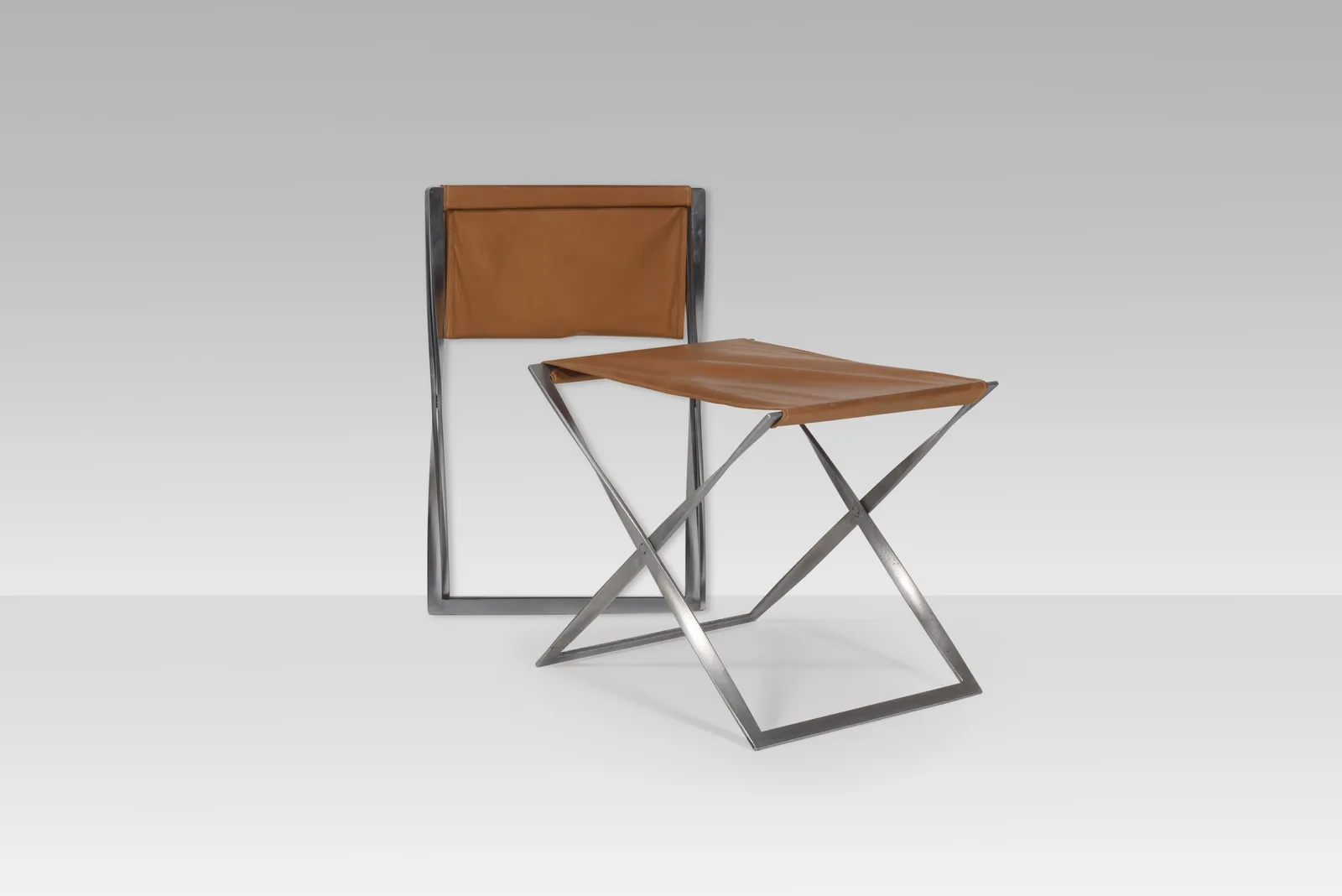 Poul Kjaerholm, Pair of folding stools, 1961