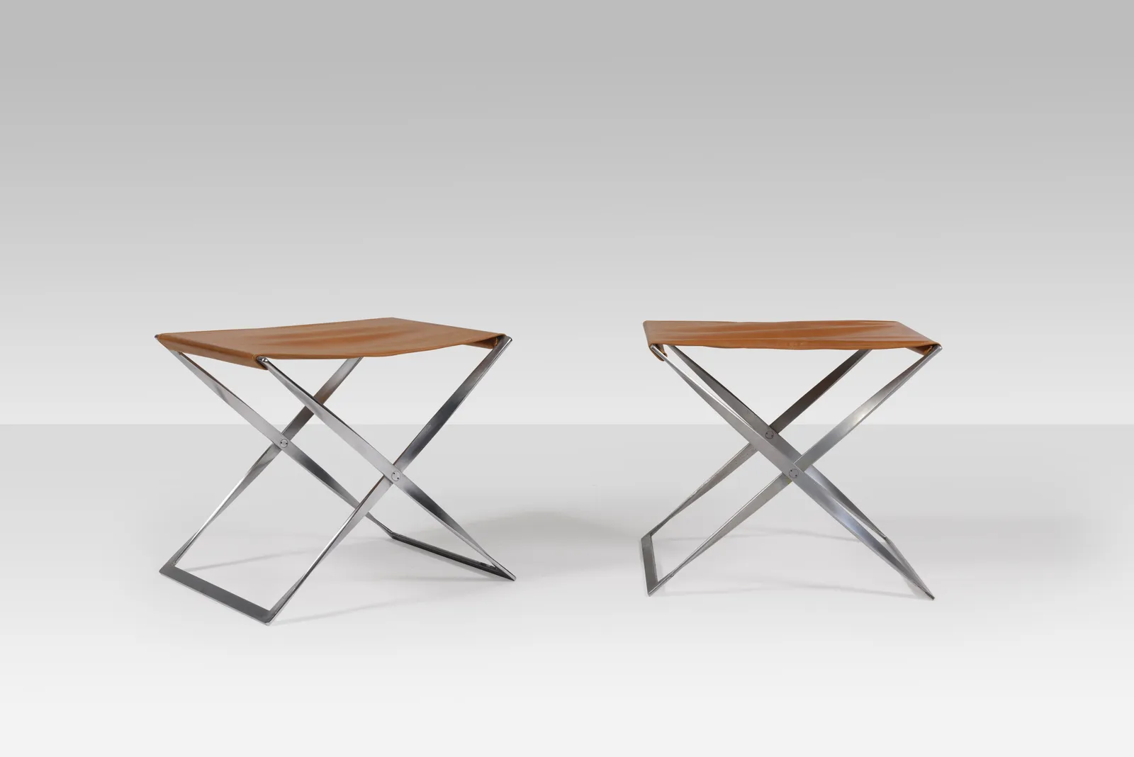 Poul Kjaerholm, Pair of folding stools, 1961