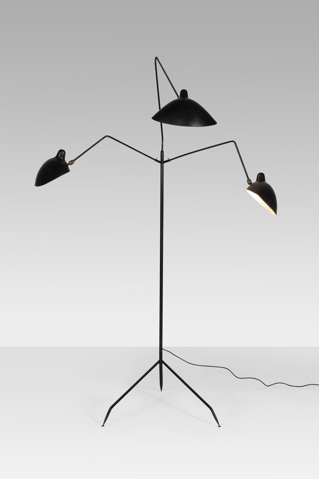 Serge Mouille, 3 arms floor lamp, 1952