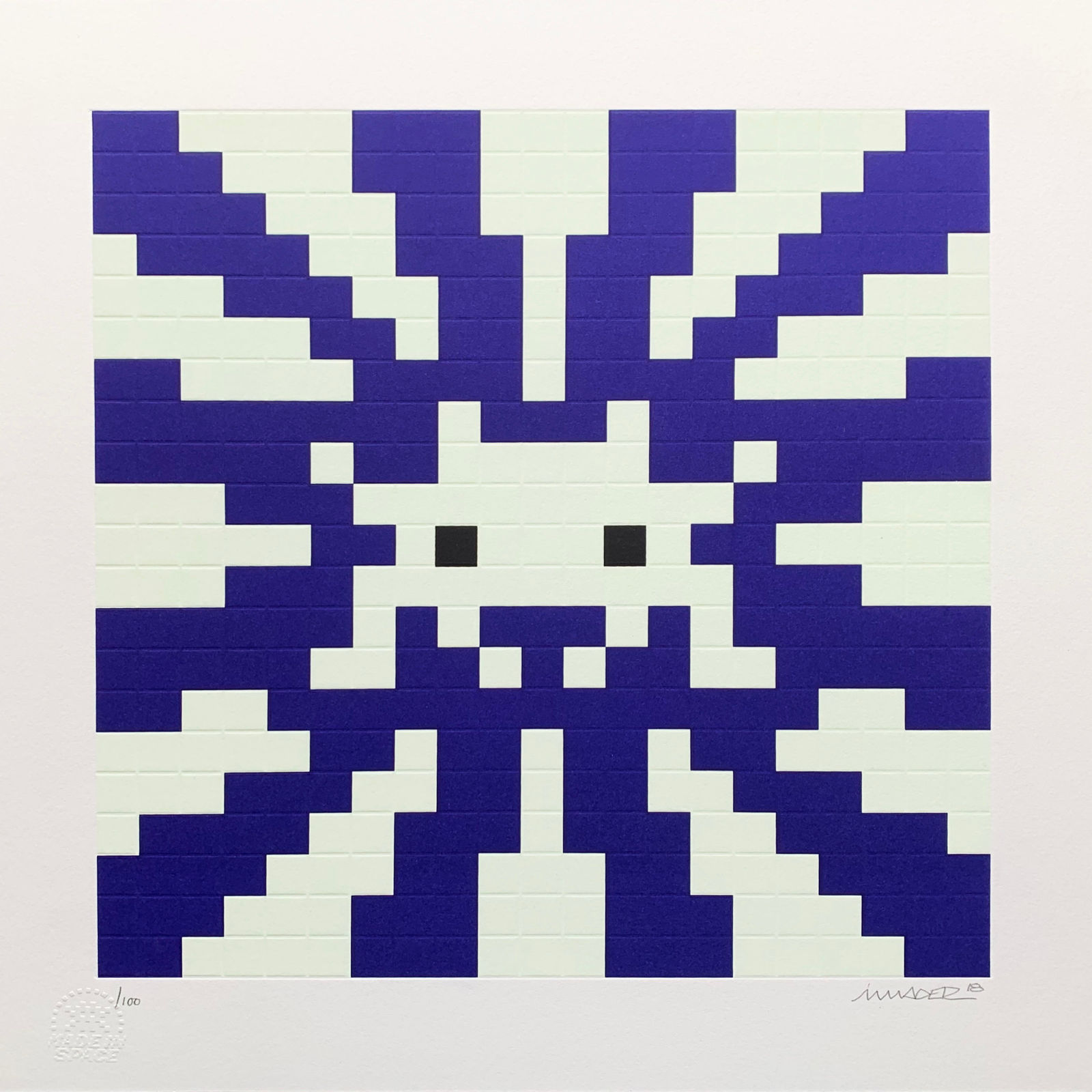 Invader, Sunset (Blue and White), 2018