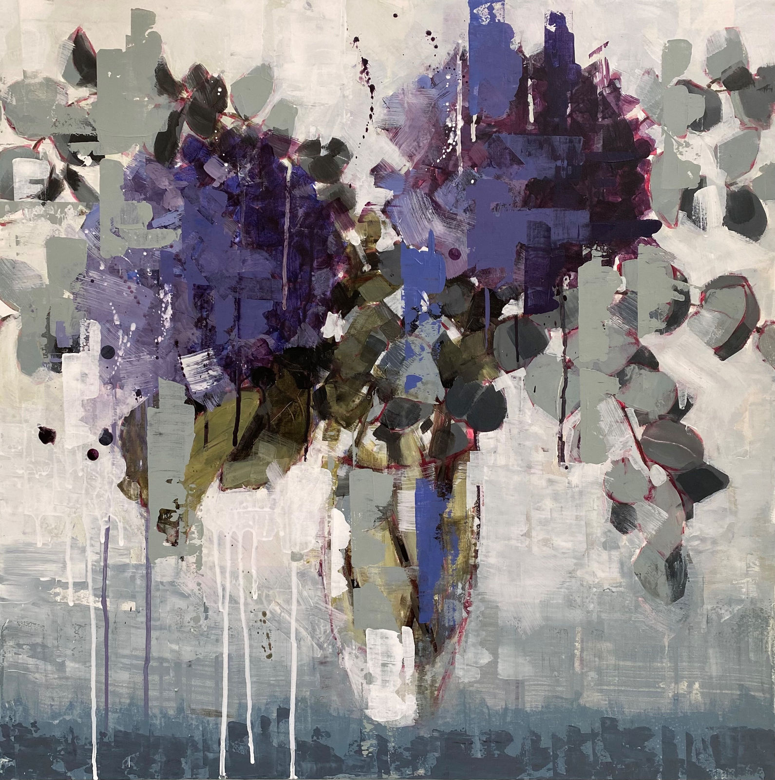 Bridget Flinn, Blue Hydrangea and eucalyptus, 2024