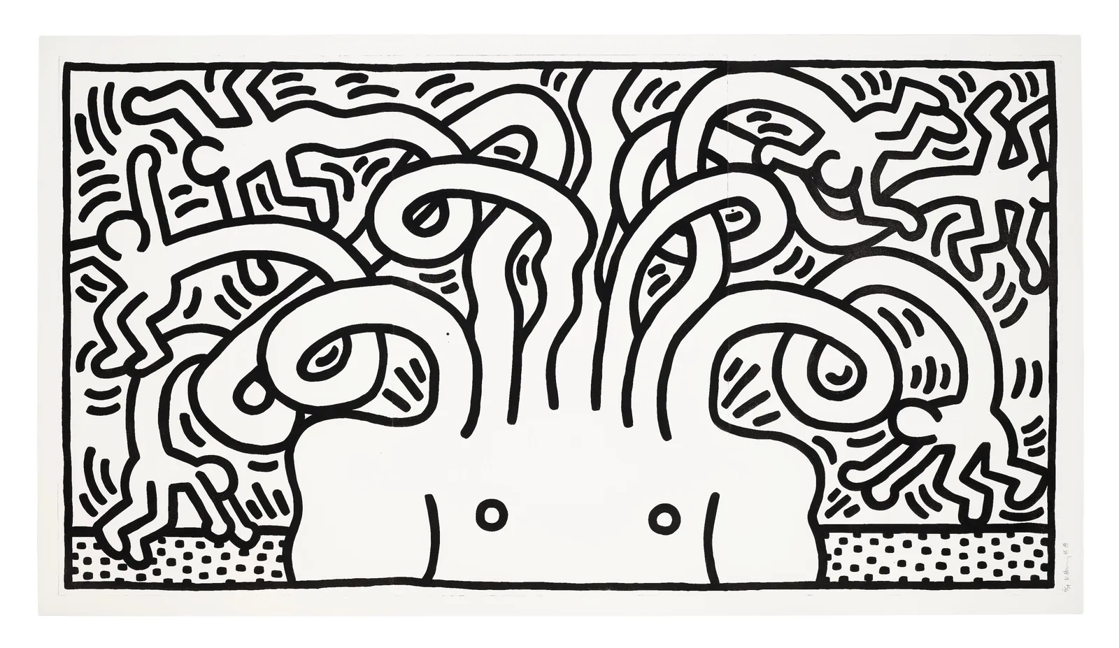 Keith Haring, Medusa Head, 1986