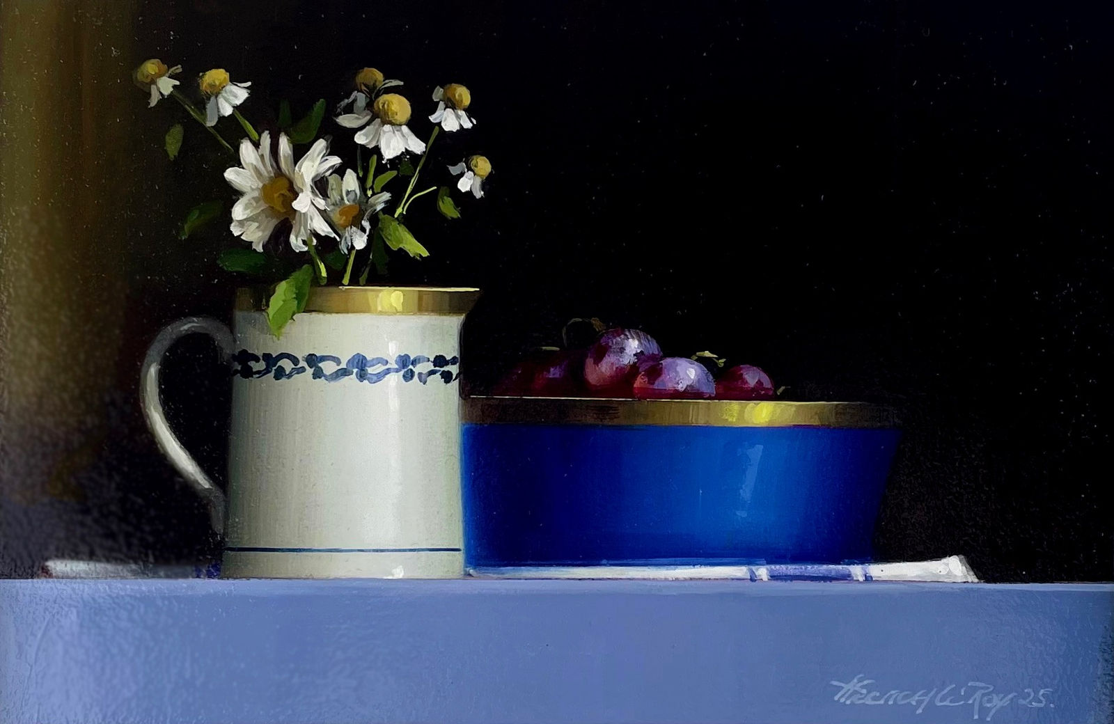 David French Le-Roy, Blue bowl and Daisies