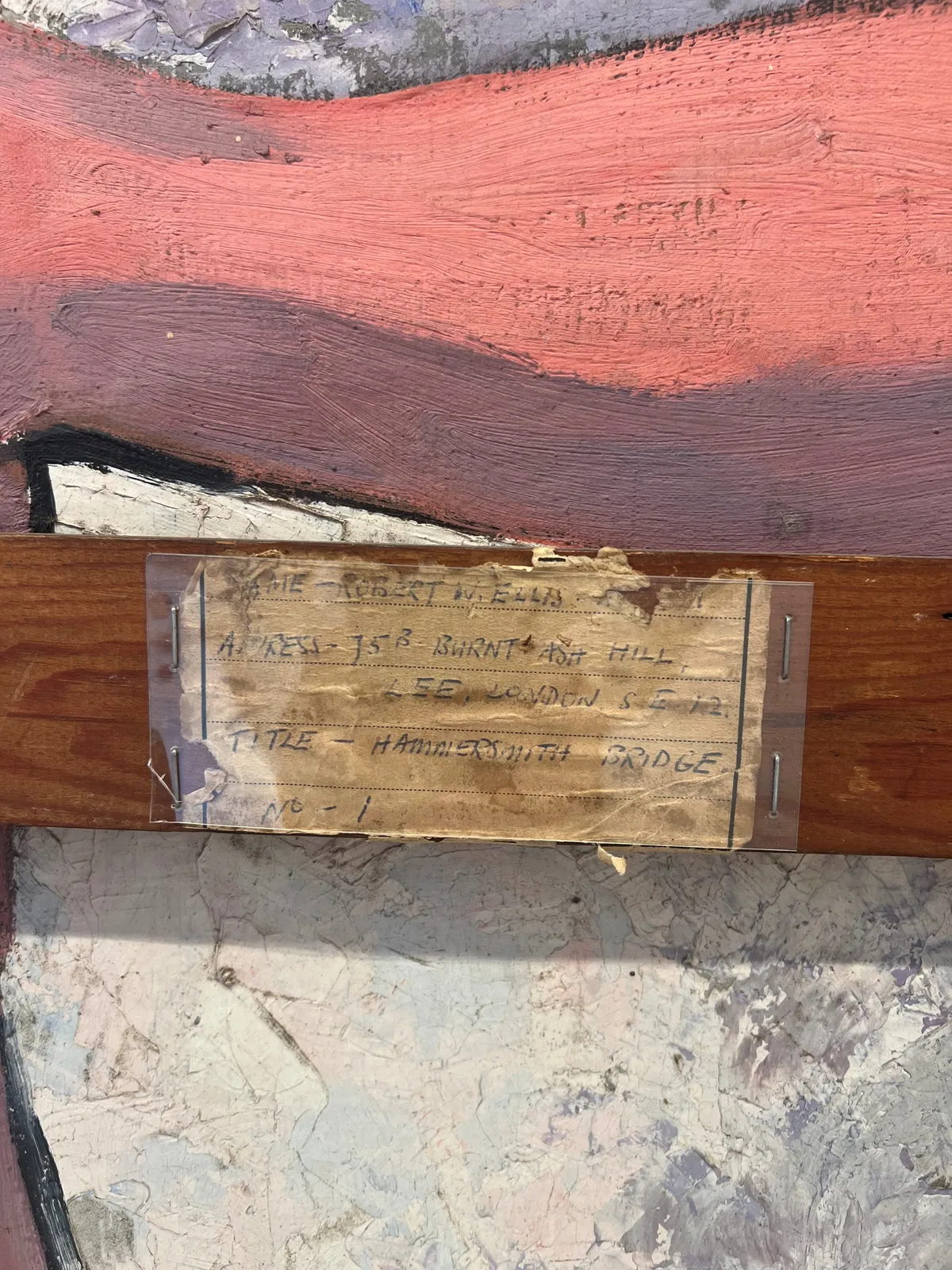 Robert Ellis, Hammersmith Bridge (Woman with Jug reverse), c.1955