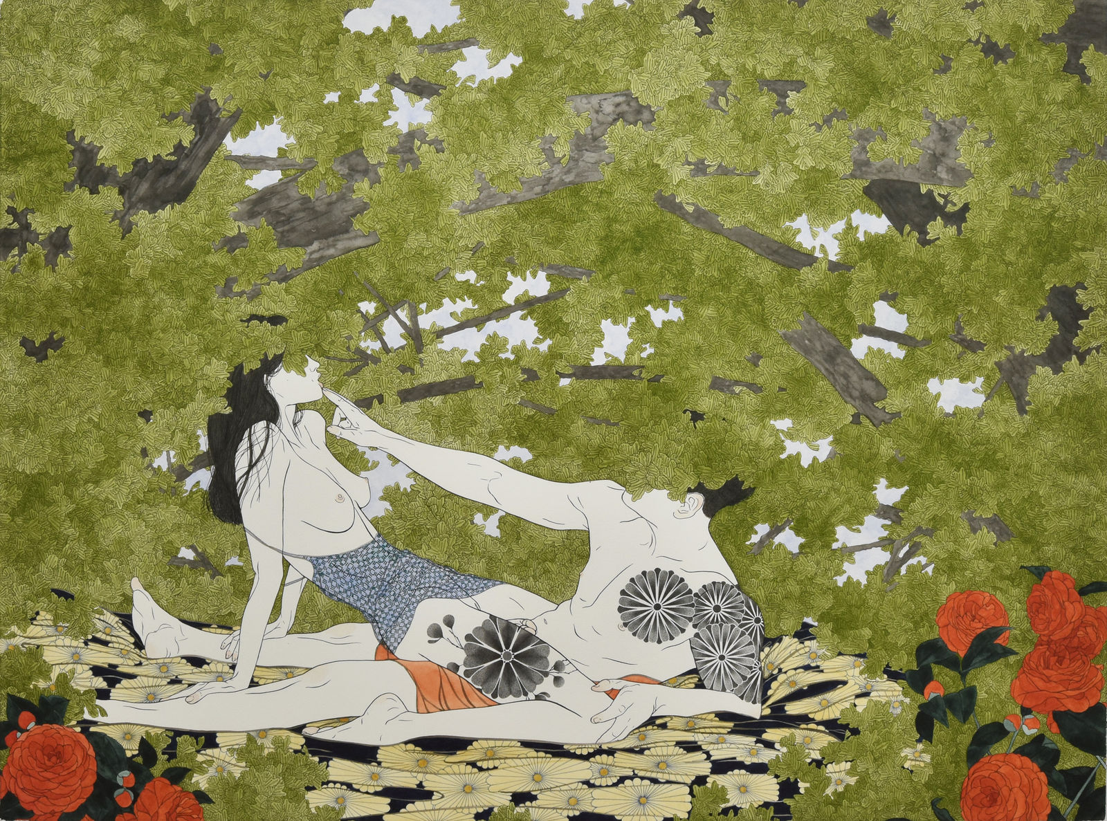 Aiko Robinson, The passion of the red camellia is a flame that never ceases, 2024