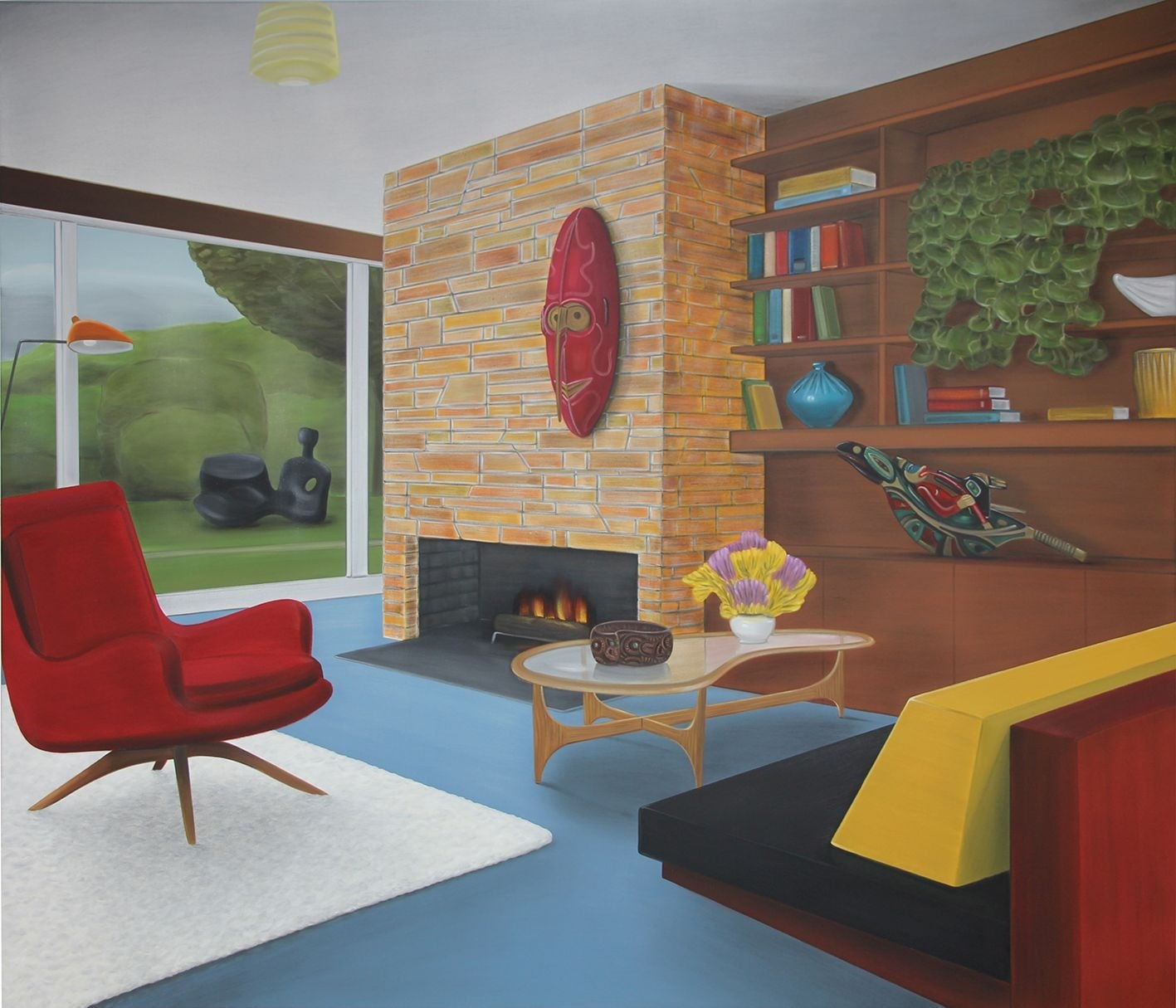 Graham Fletcher, Untitled (Red mask and reclining figure), 2016