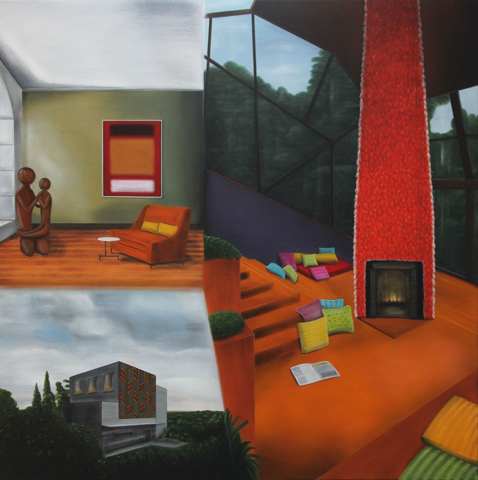 Graham Fletcher, Untitled (Mother, Child and Feather Temple), 2018