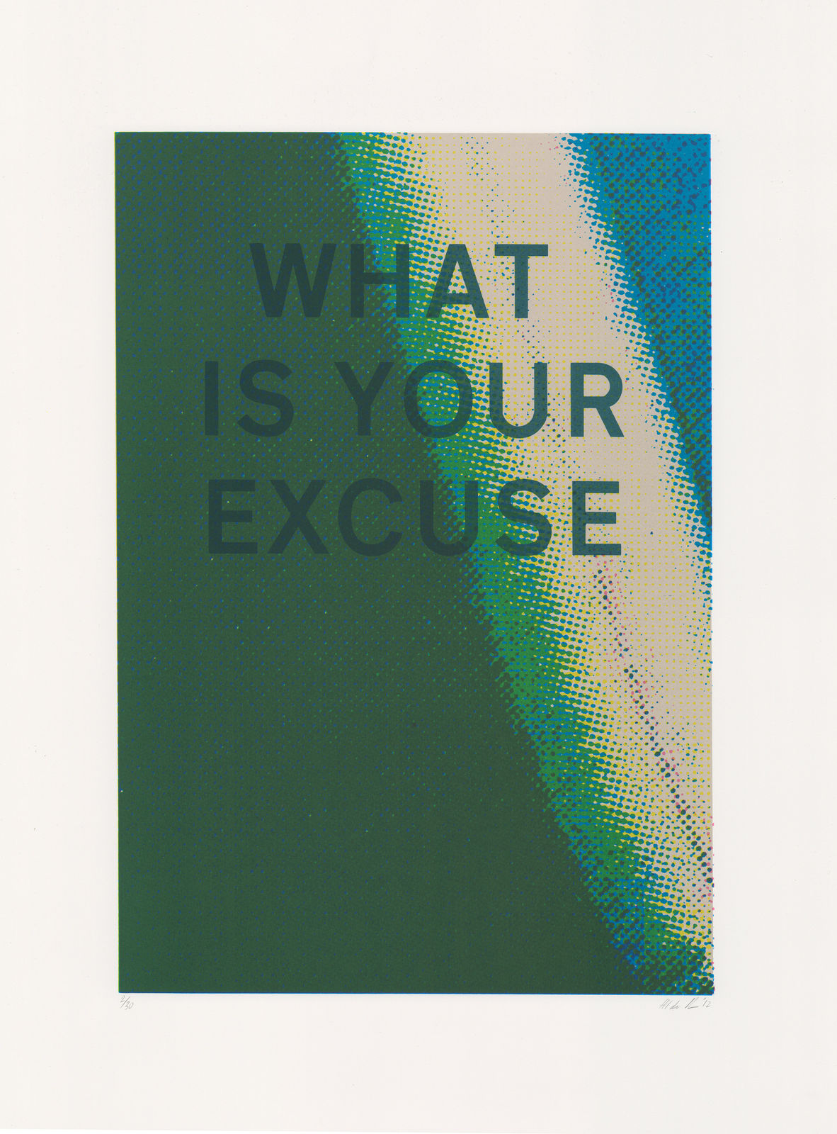 Helen de Main, What is Your Excuse, 2012