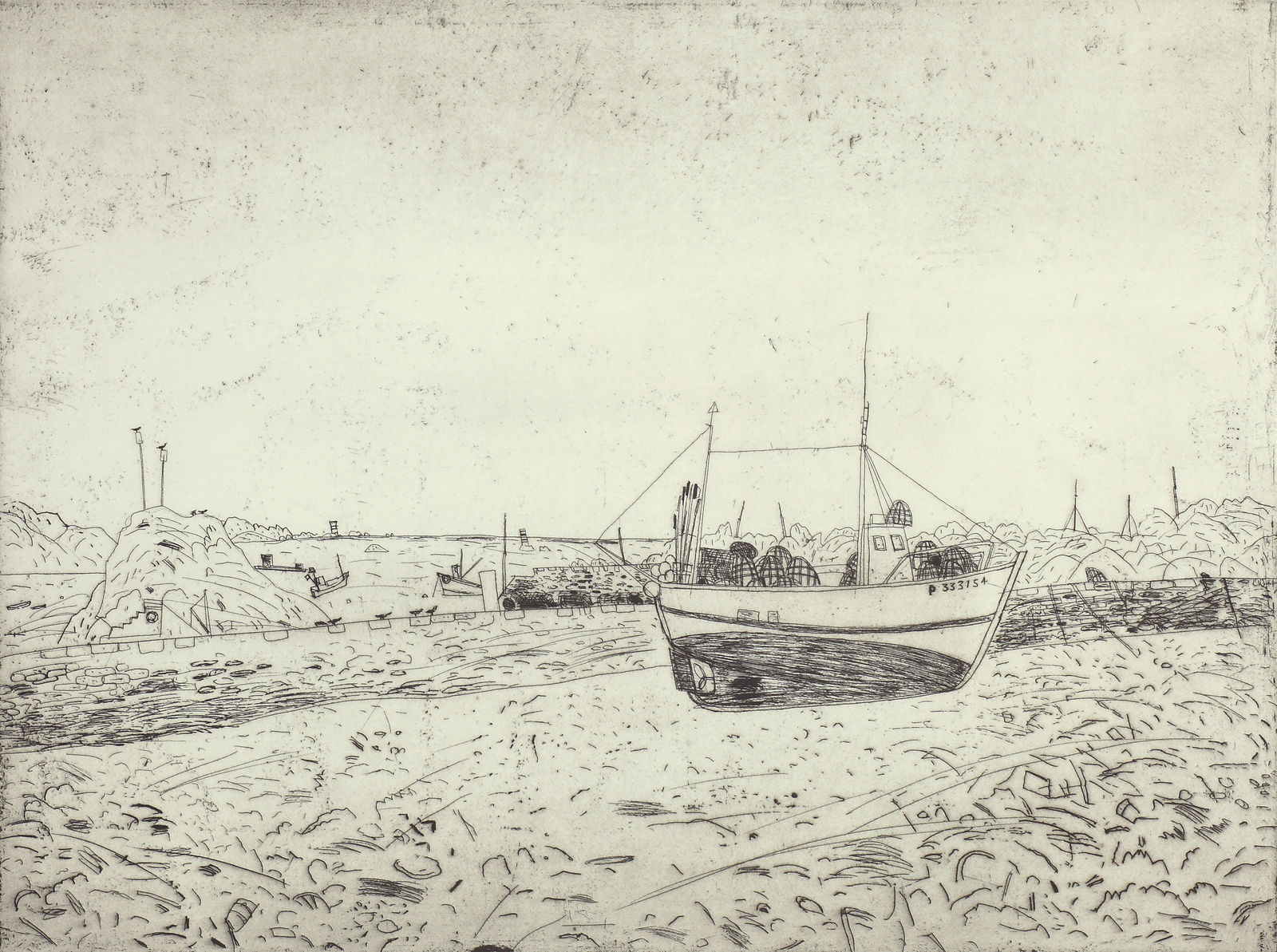 Elizabeth Blackadder, Fishing Boats at Loguivy, 1992