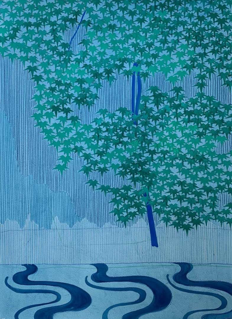 Catherine Cazalet, Blue Tree, Green Leaves I
