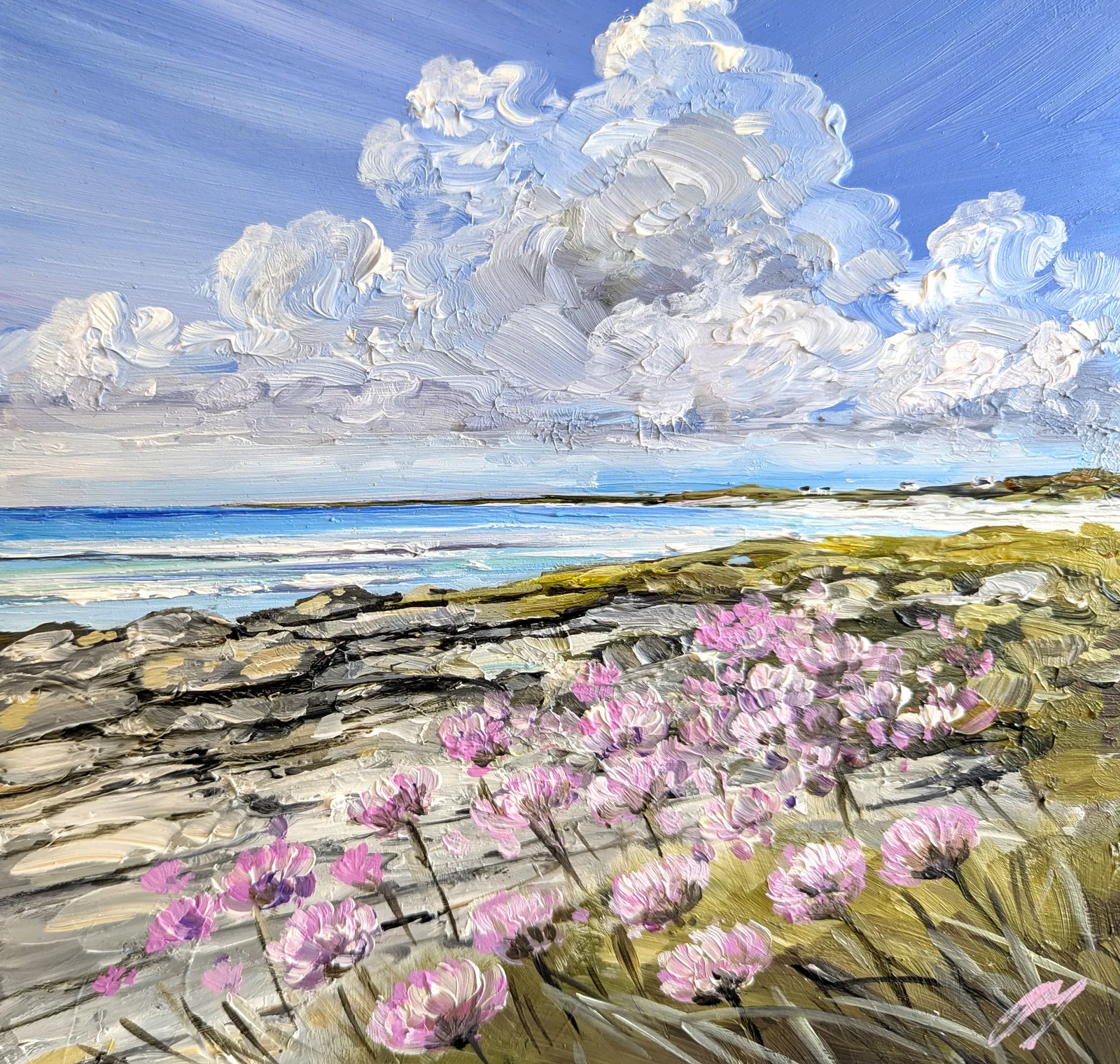 Allison Young, Sea Pinks and Clouds Tiree