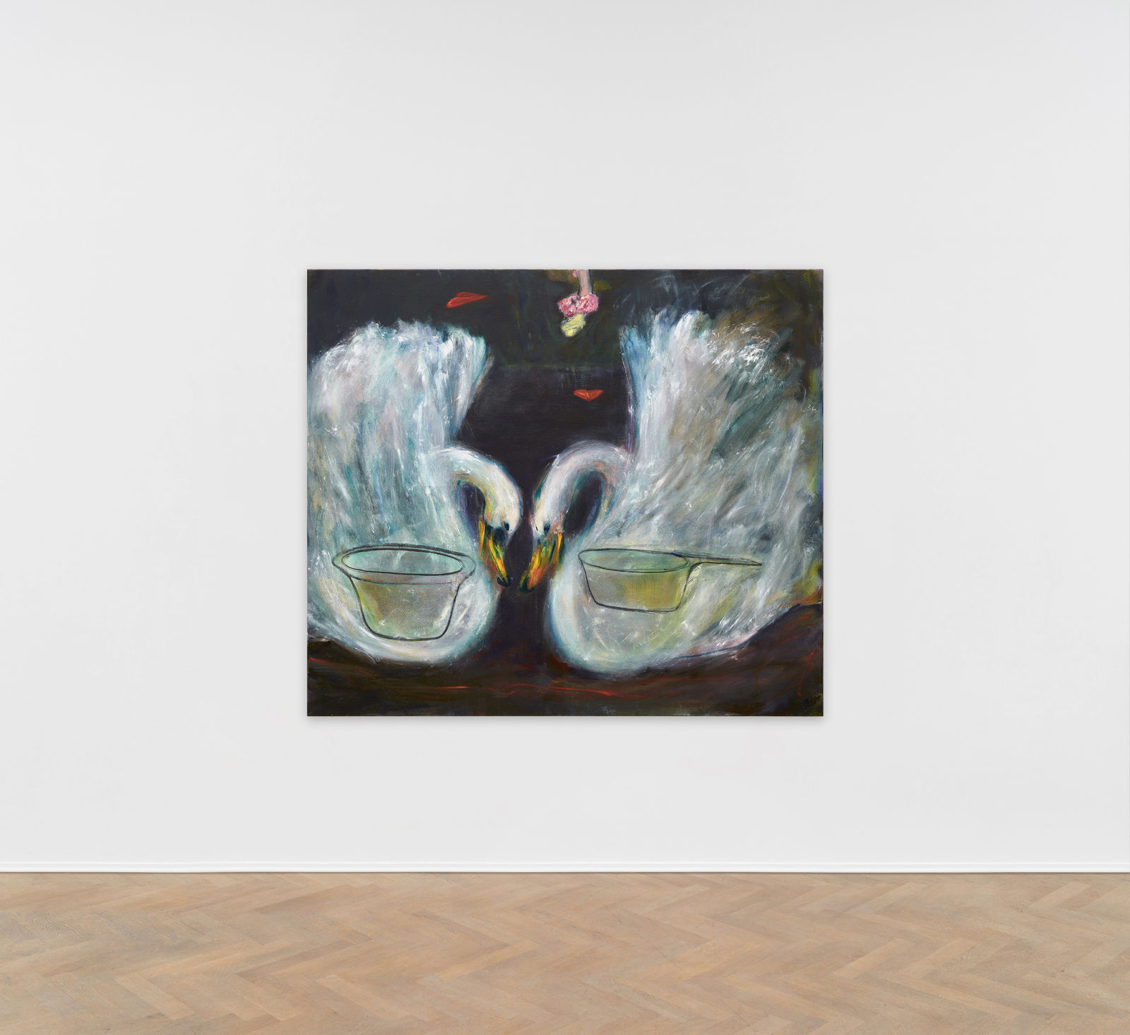 Rosalind Nashashibi, Swans and Pots (slipper), 2024