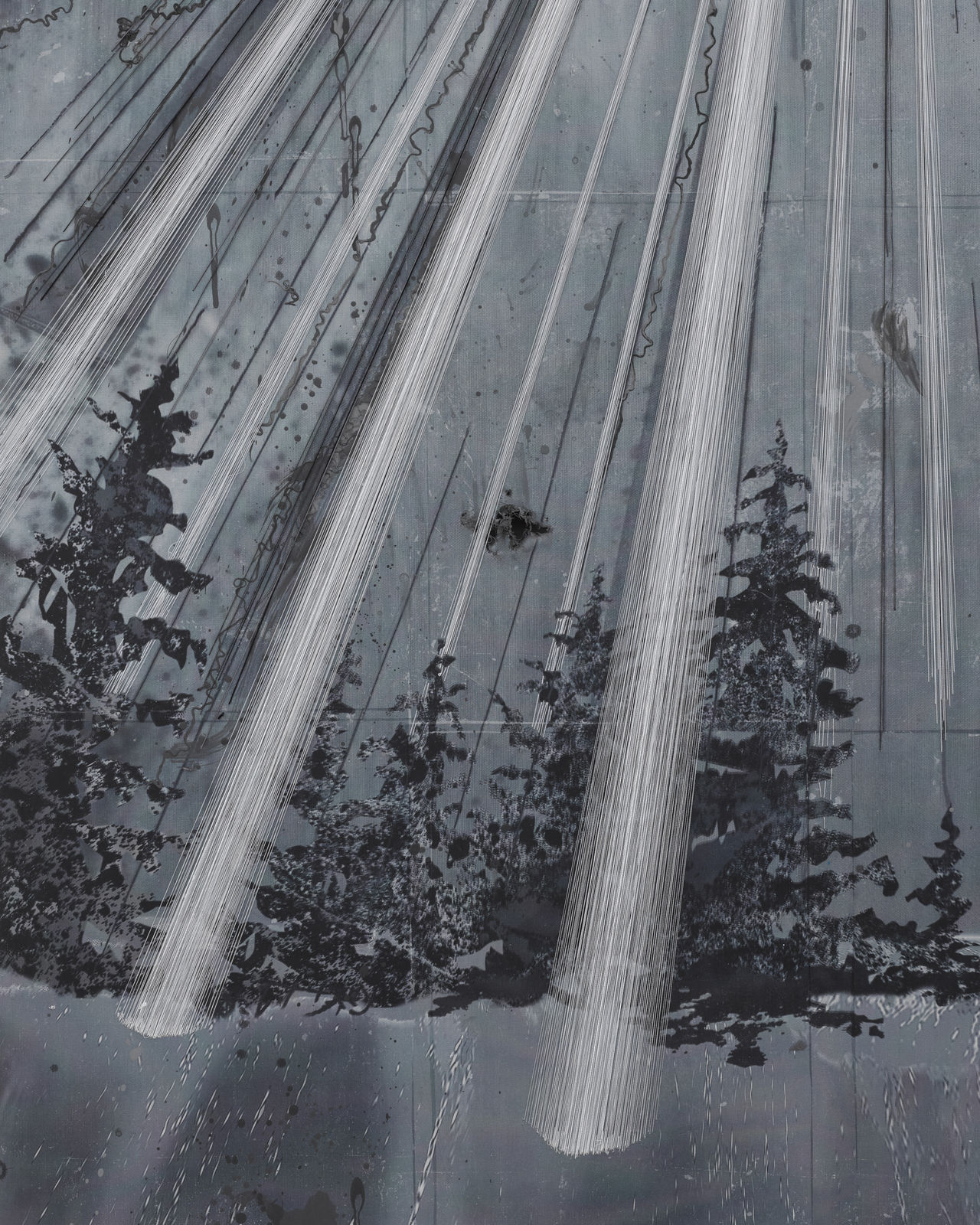 Michael Raedecker, false real, 2025