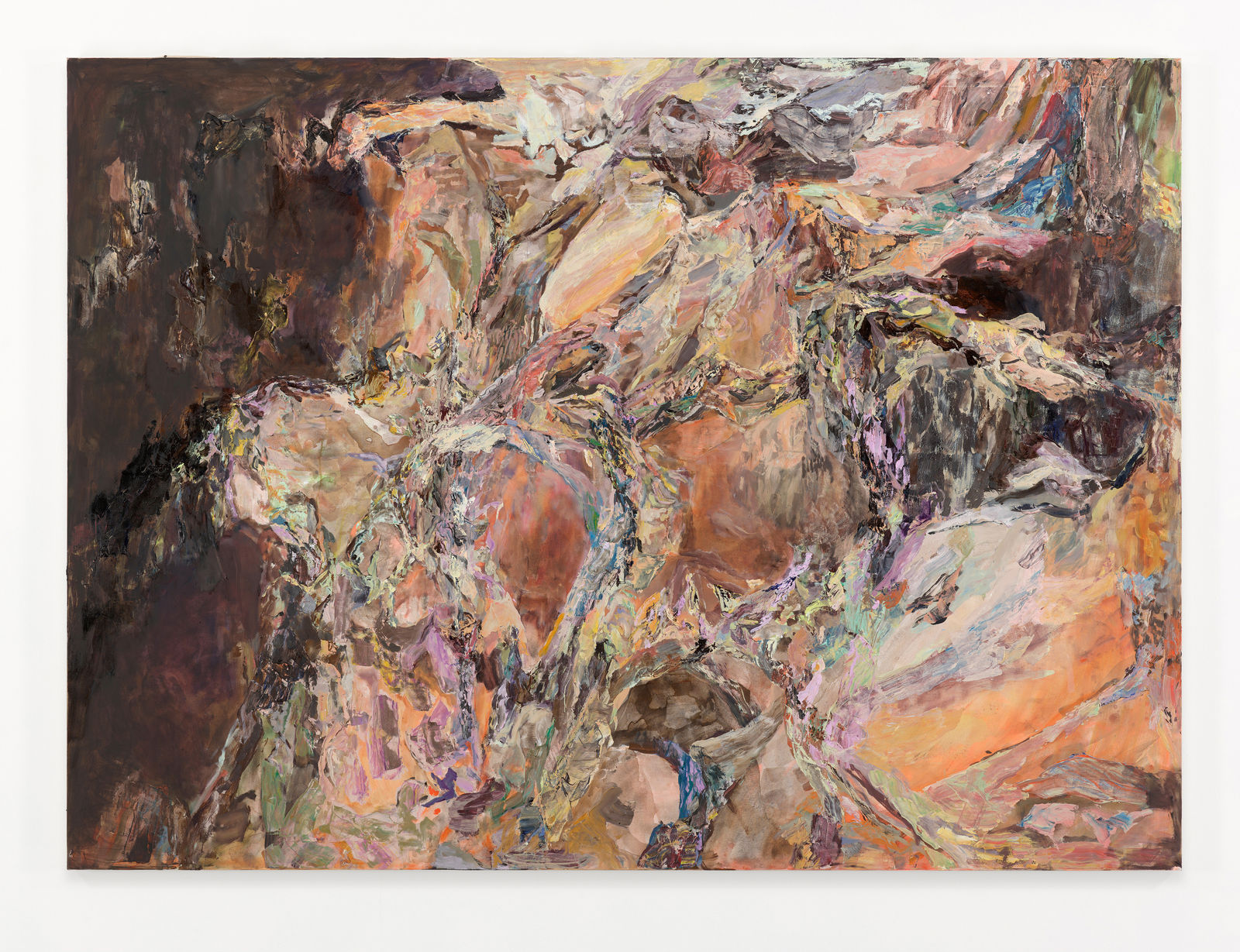 abstract painting composed of expressionistic and colorful strokes, which form organic shapes.