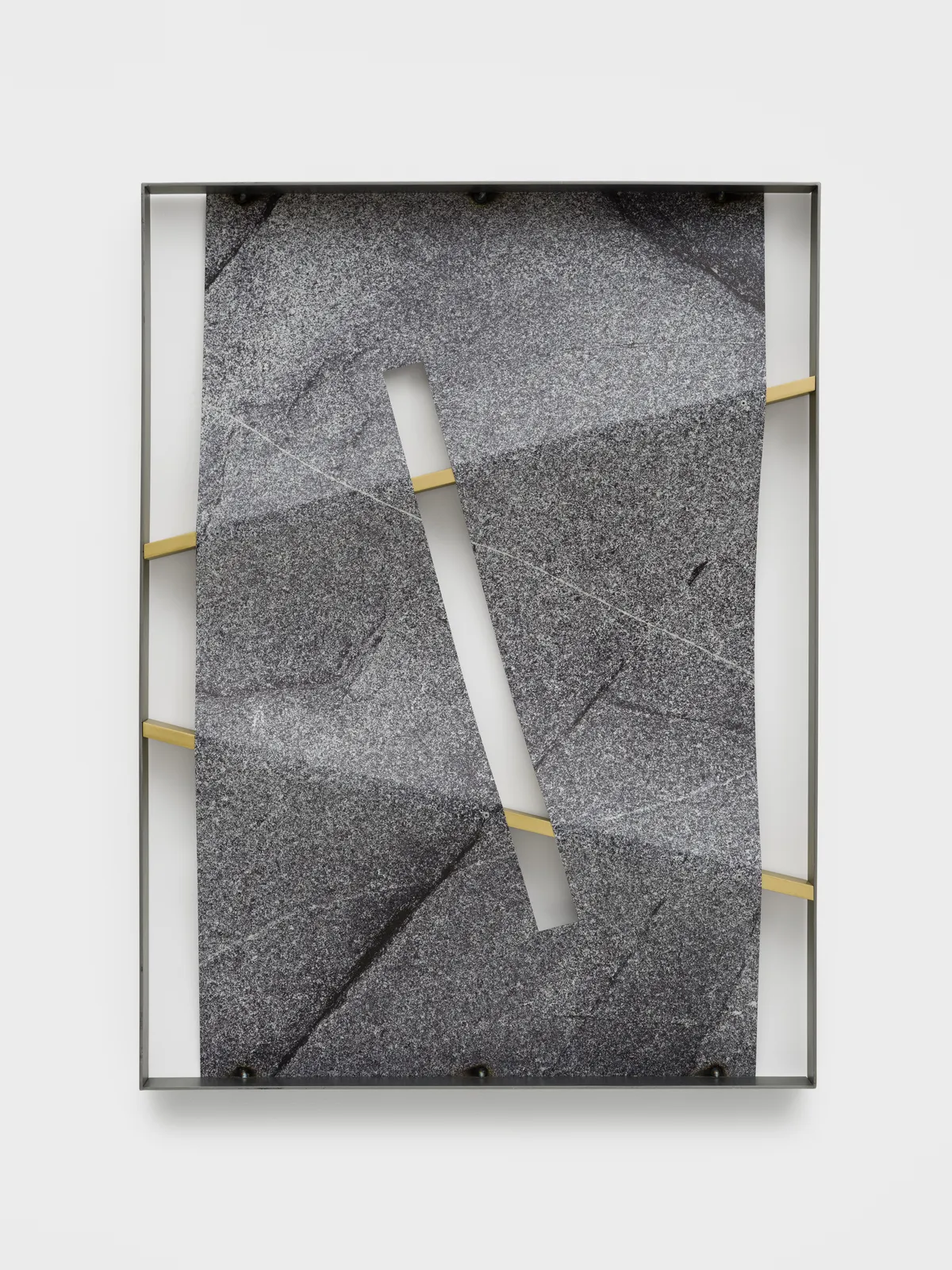 Letha Wilson, Granodiorite Slot Brass Lines, 2025