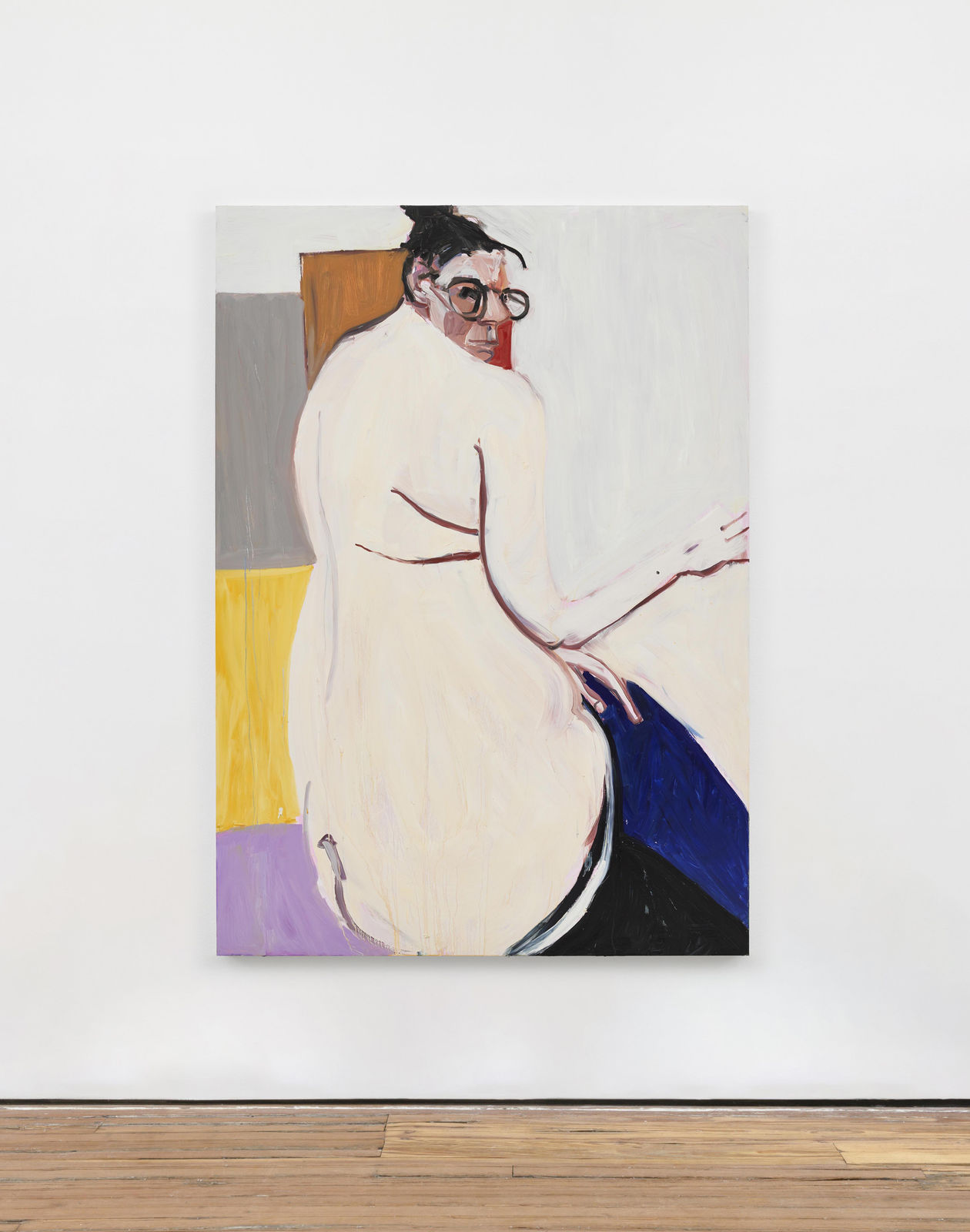Chantal Joffe, Self-Portrait Looking Over My Shoulder, 2021