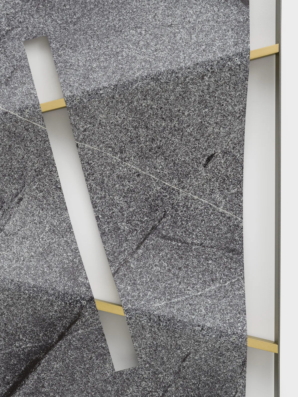 Letha Wilson, Granodiorite Slot Brass Lines, 2025