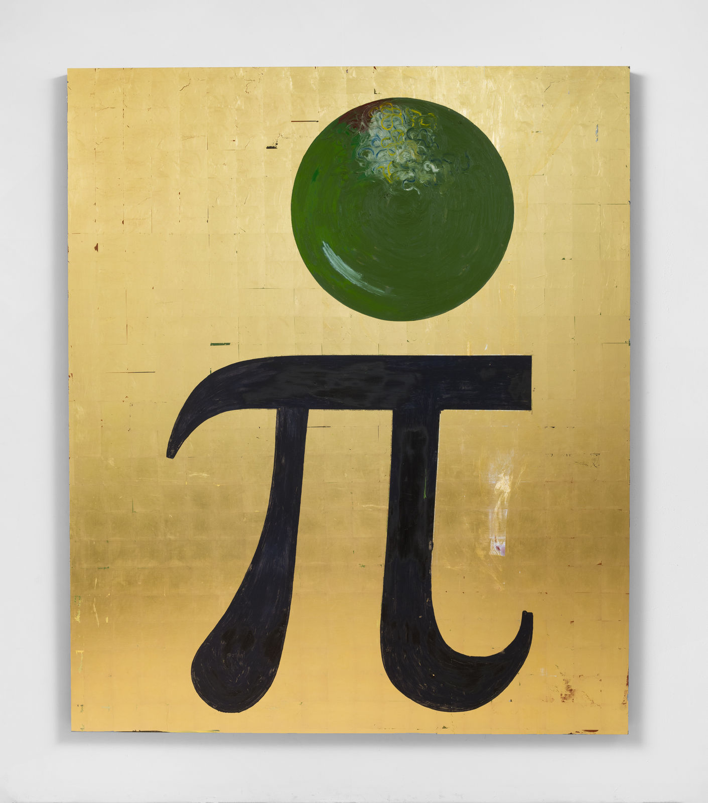 painting depicting a forest green orb over a 