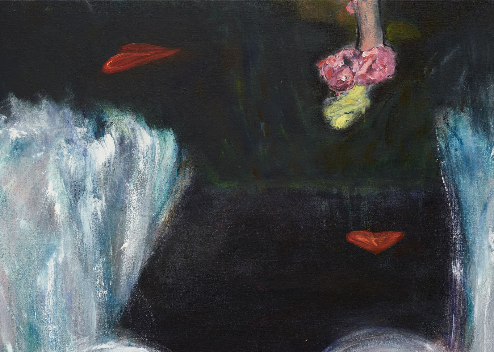 Rosalind Nashashibi, Swans and Pots (slipper), 2024