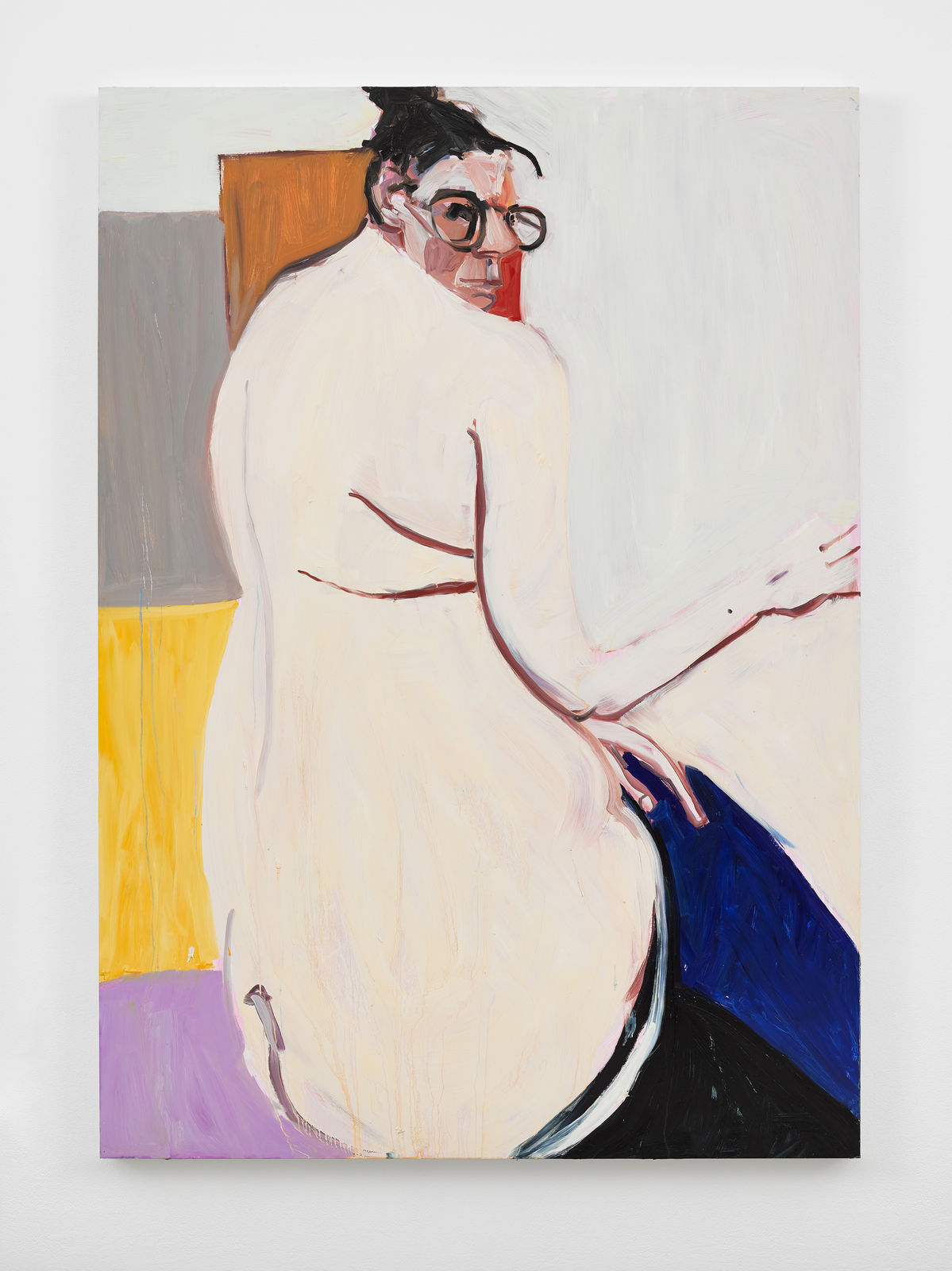 Chantal Joffe, Self-Portrait Looking Over My Shoulder, 2021