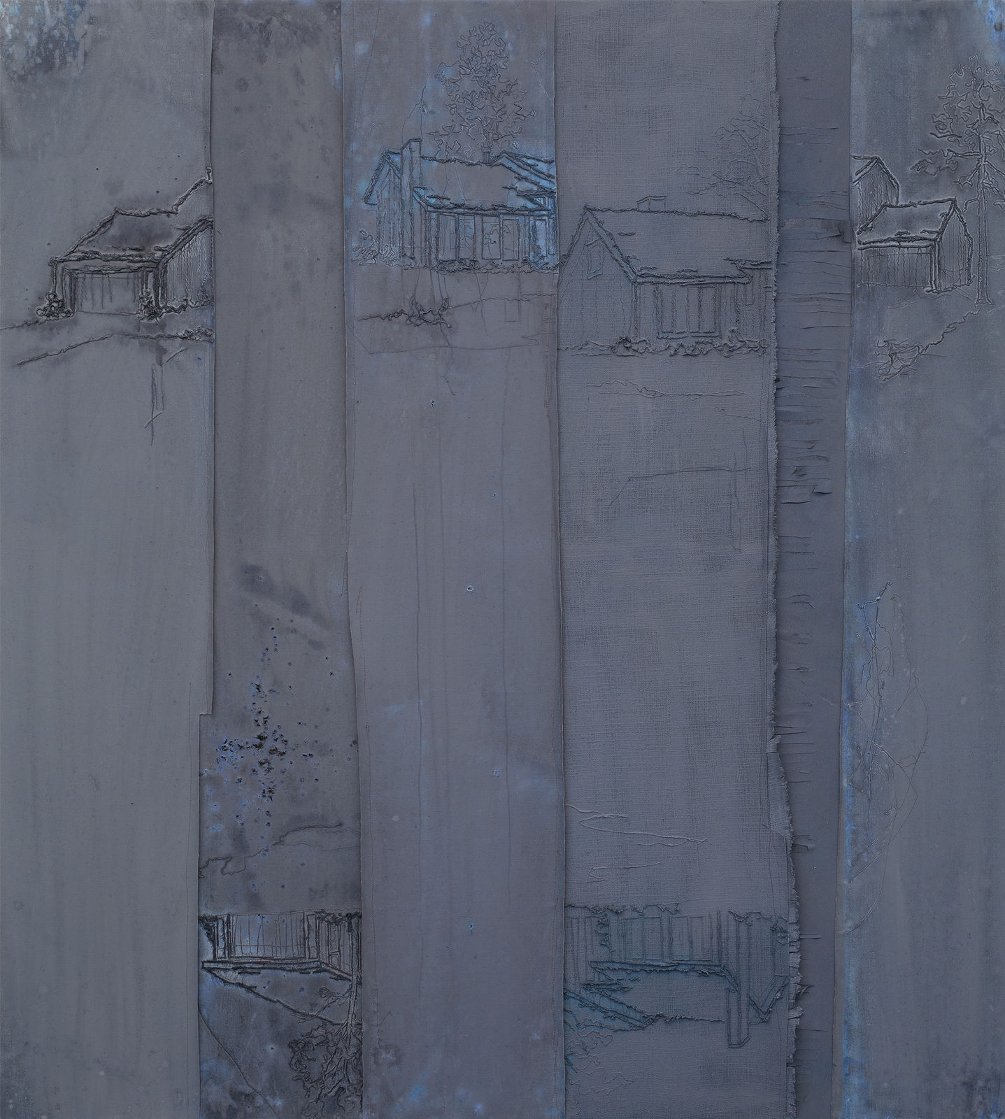 Michael Raedecker, pillar, 2014