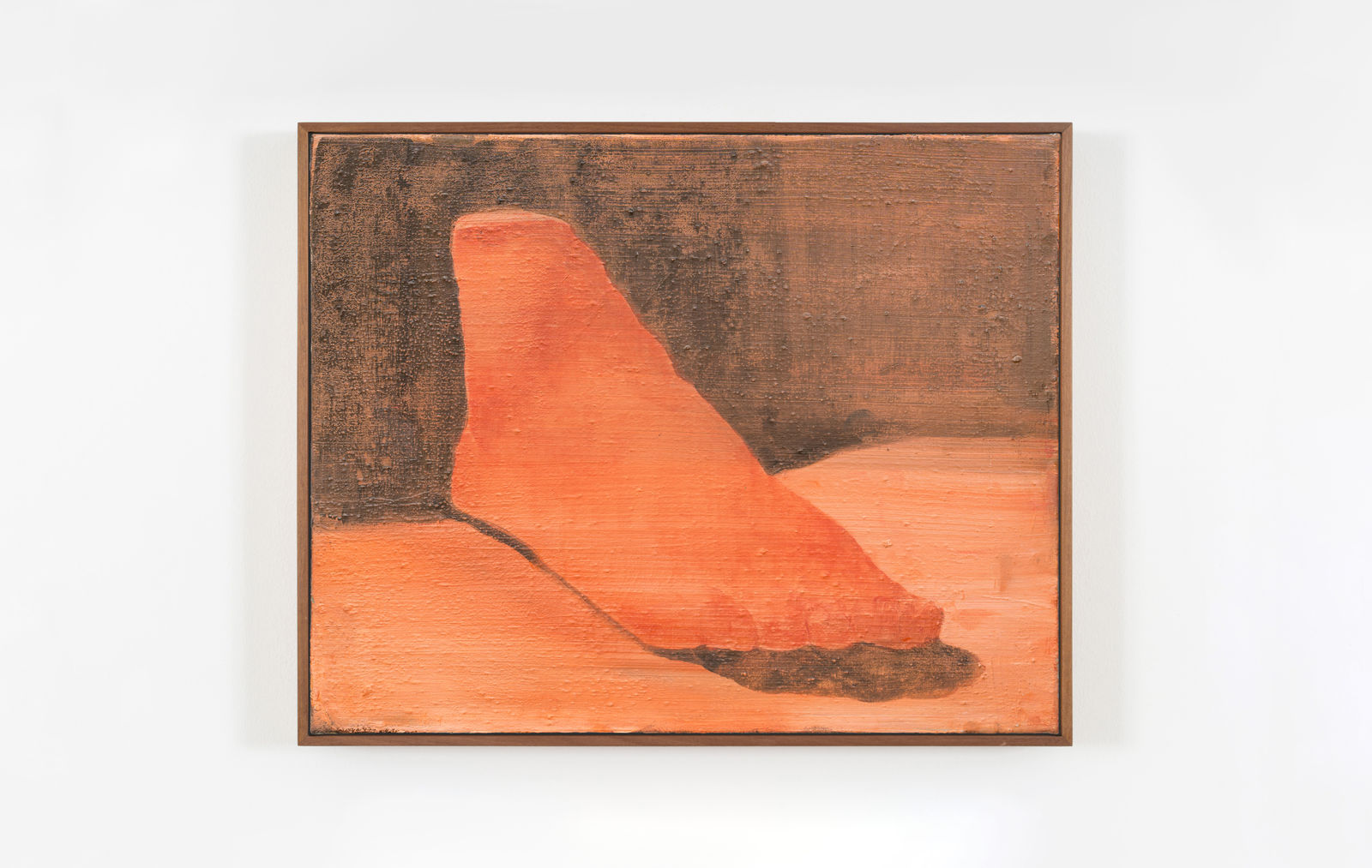 small oil painting depicting the disembodied cast of a foot