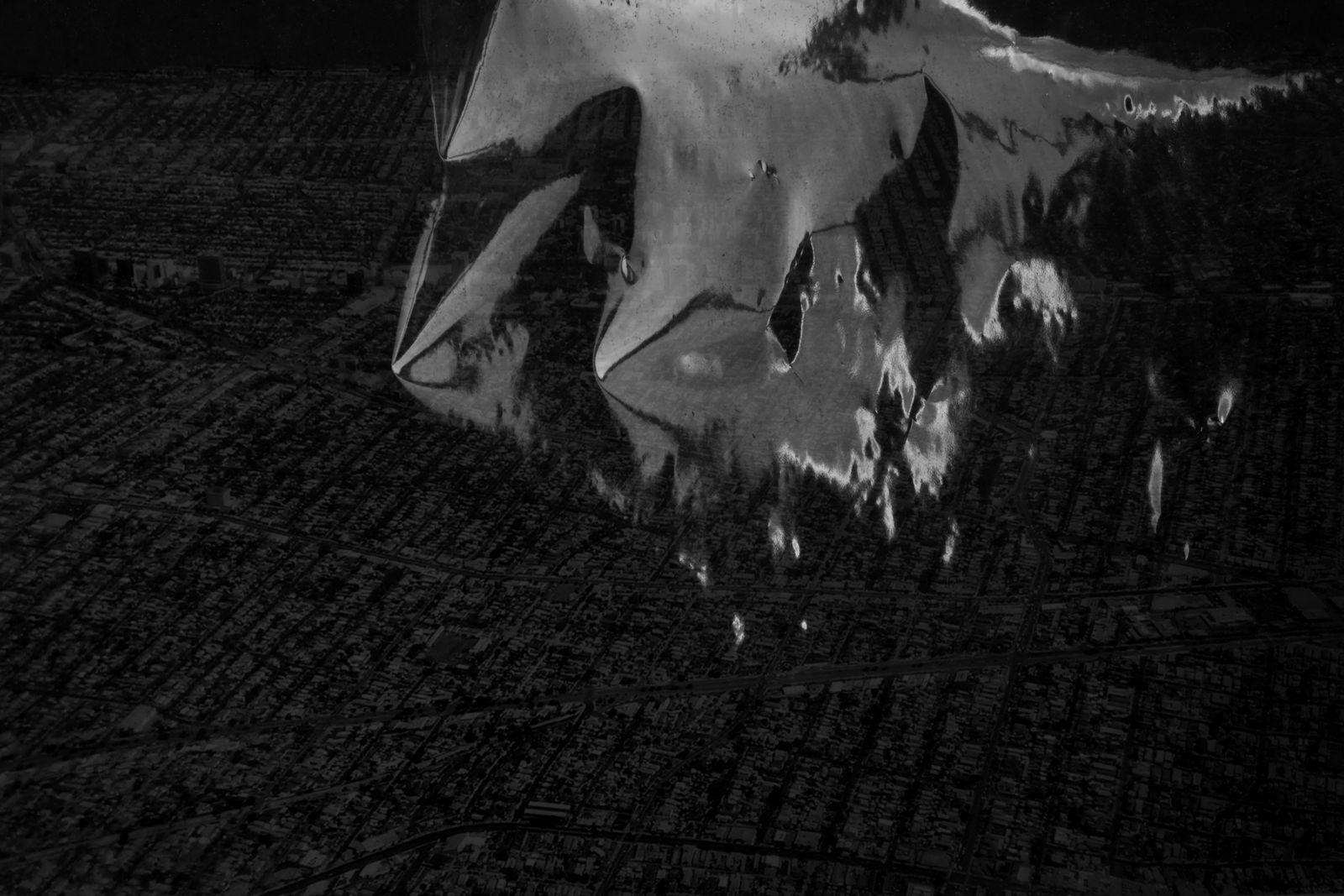 An inkjet print of an unidentifiable shadowy object.