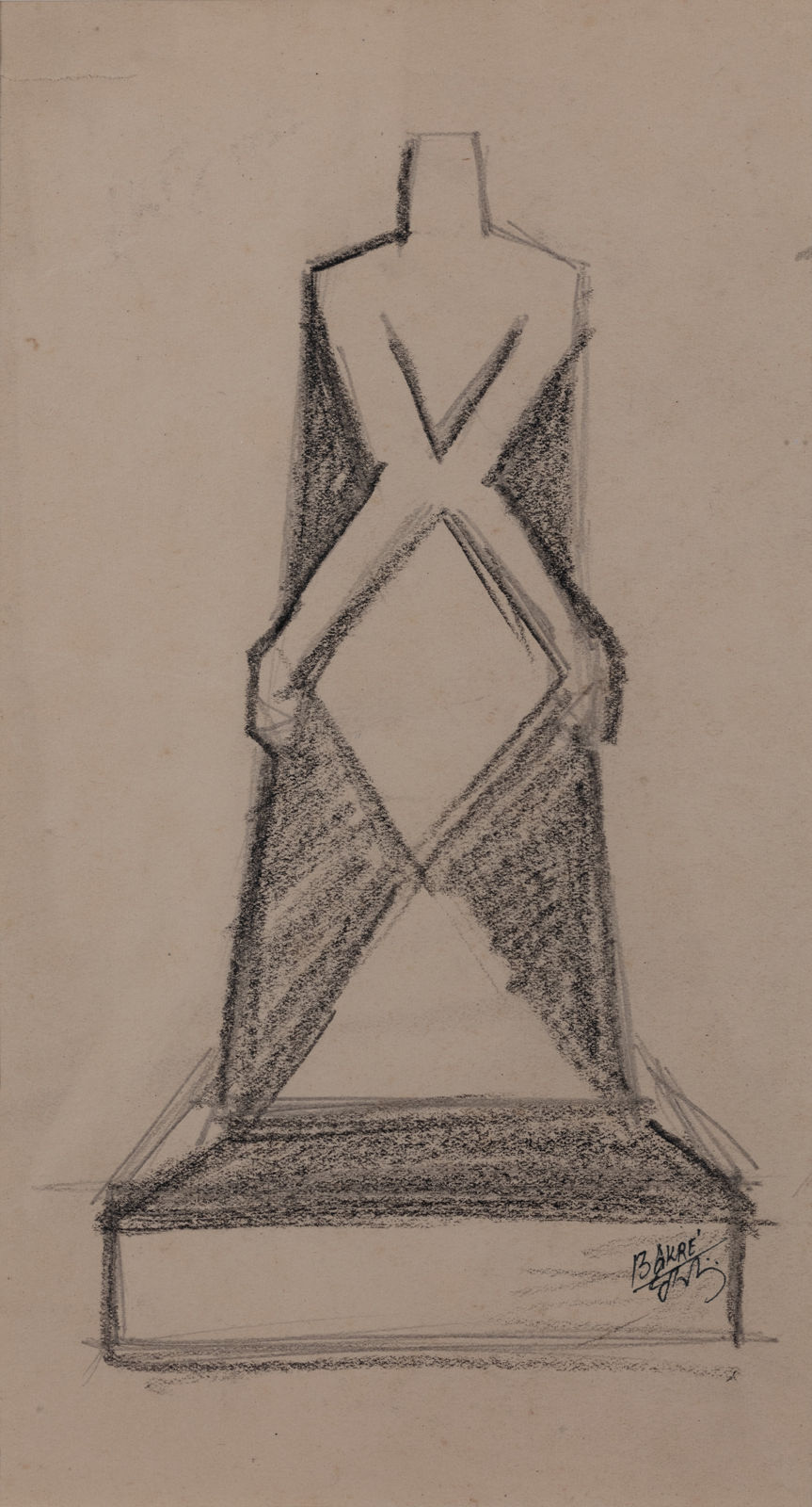 Sadanand K. Bakre, Untitled (Study for Figure), circa 1952