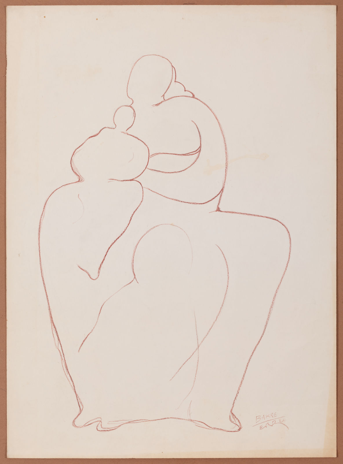 Sadanand K. Bakre, Untitled (Study for Mother and Child Sculpture), 1961