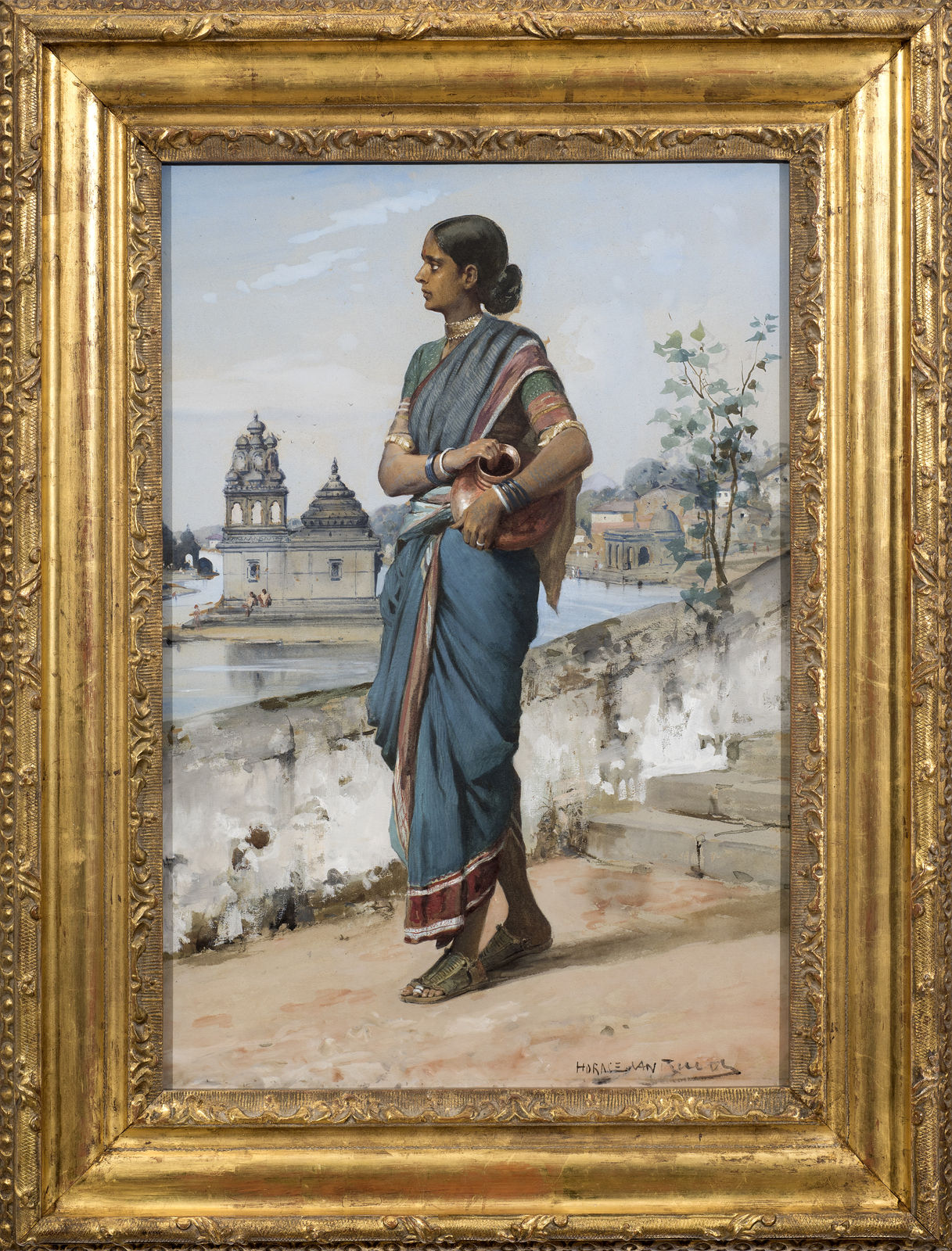 Horace Van Ruith, Untitled (Village Girl at a Reservoir), c.1880