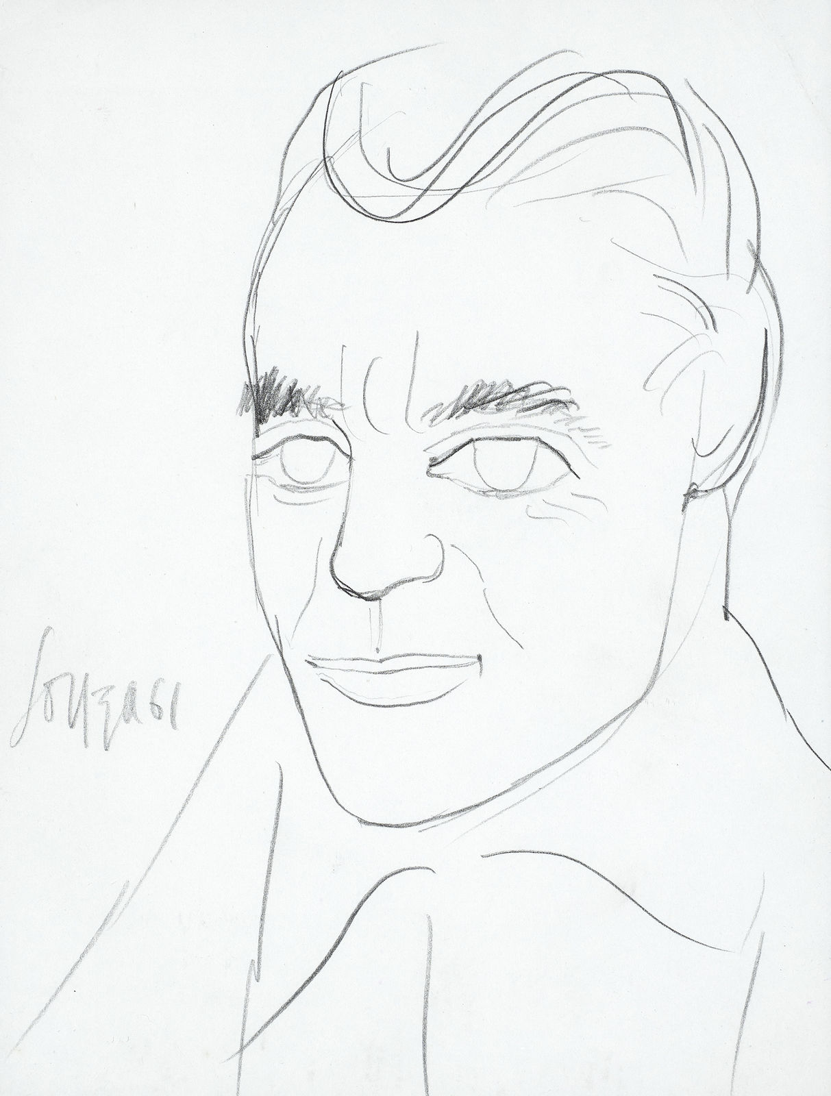 Francis Newton Souza, Portrait of Victor Musgrave, 1961