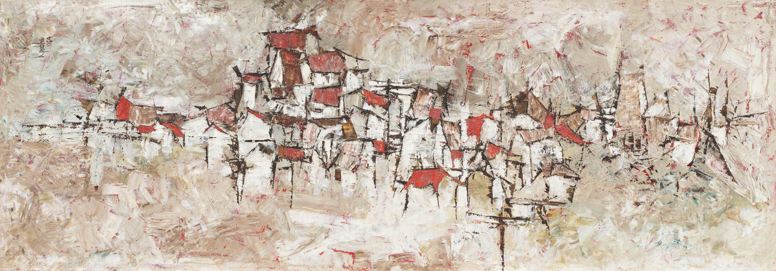 B Prabha, Untitled (Houses), 1964