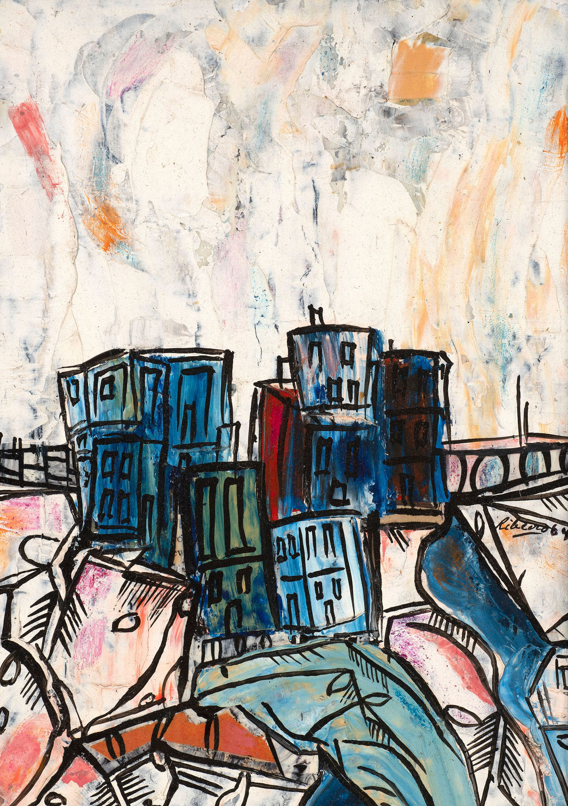 Lancelot Ribeiro, Untitled (Townscape), 1964