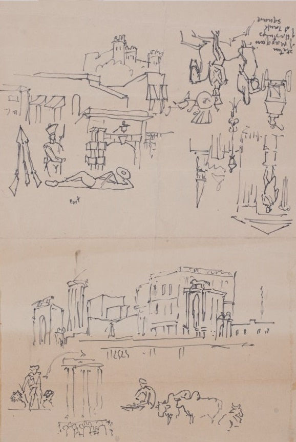 Maqbool Fida Husain, Untitled (Town sketches)