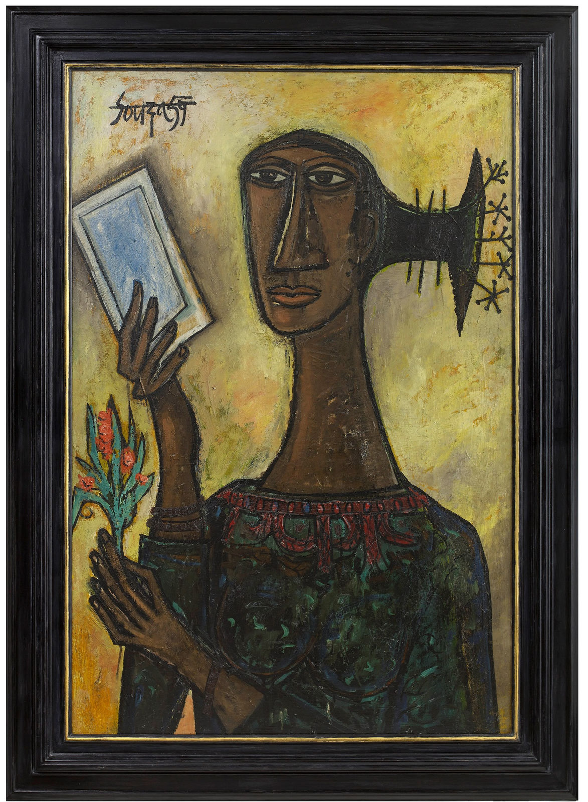 Francis Newton Souza, Woman with Flower, 1959