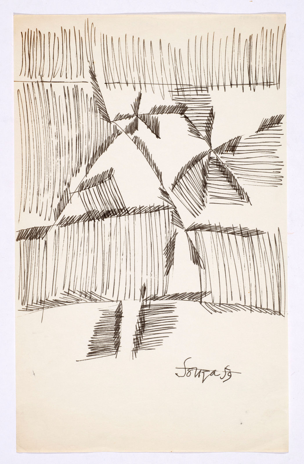 Francis Newton Souza, Untitled (Landscape with Palm trees) , 1959