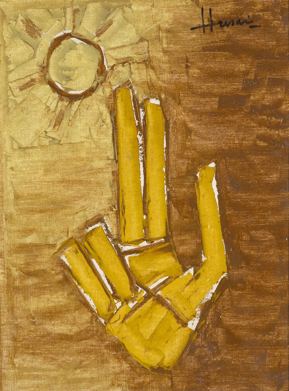 Maqbool Fida Husain, Tripatāka Mudra, Circa 1970s