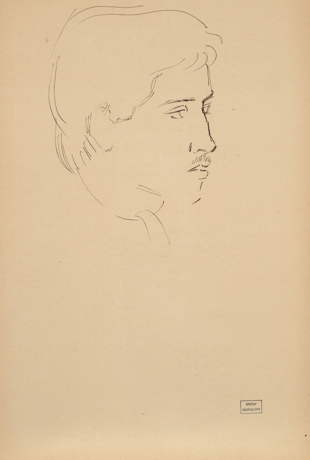Syed Sadequain, Untitled (Portrait of a Young Man), Cactai/Figure Study (verso), circa 1963