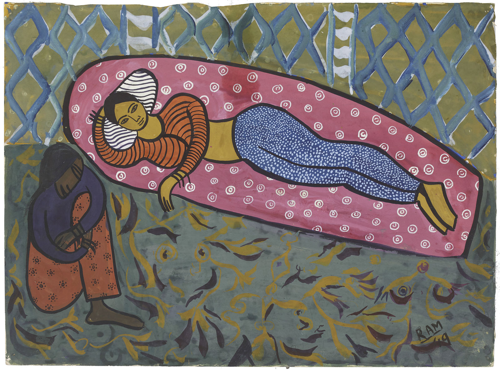 Ram Kumar, Untitled (Reclining Nude/Why Can't I Sleep), 1949