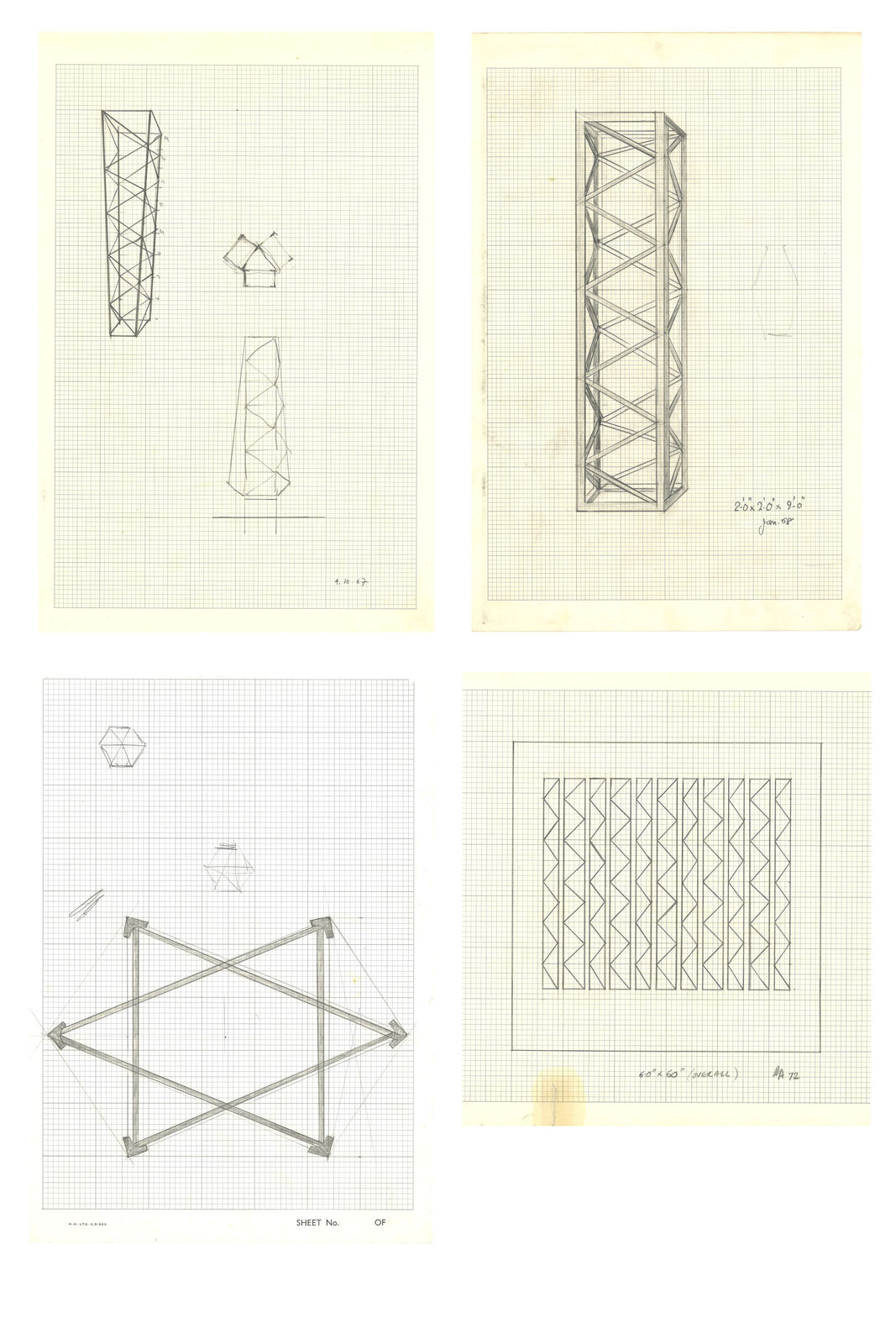 Rasheed Araeen, Untitled, 2 (Set of 4), Late 1960s - early 1970s