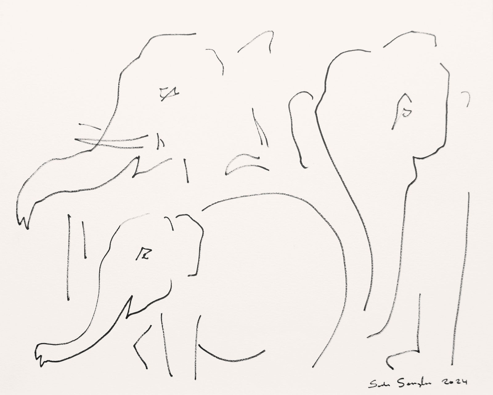 Senaka Senanayake, Untitled (Elephants 1), 2024