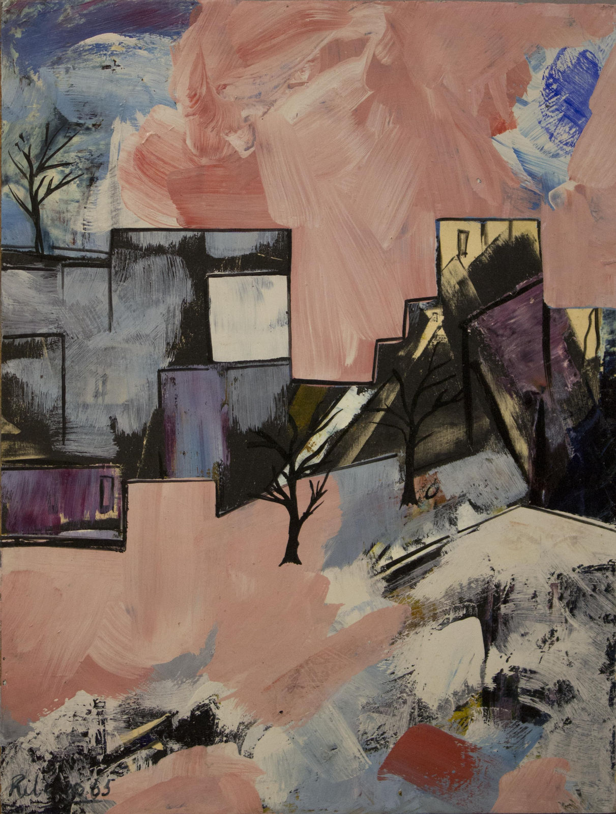 Lancelot Ribeiro, Untitled (Pink Landscape), 1965