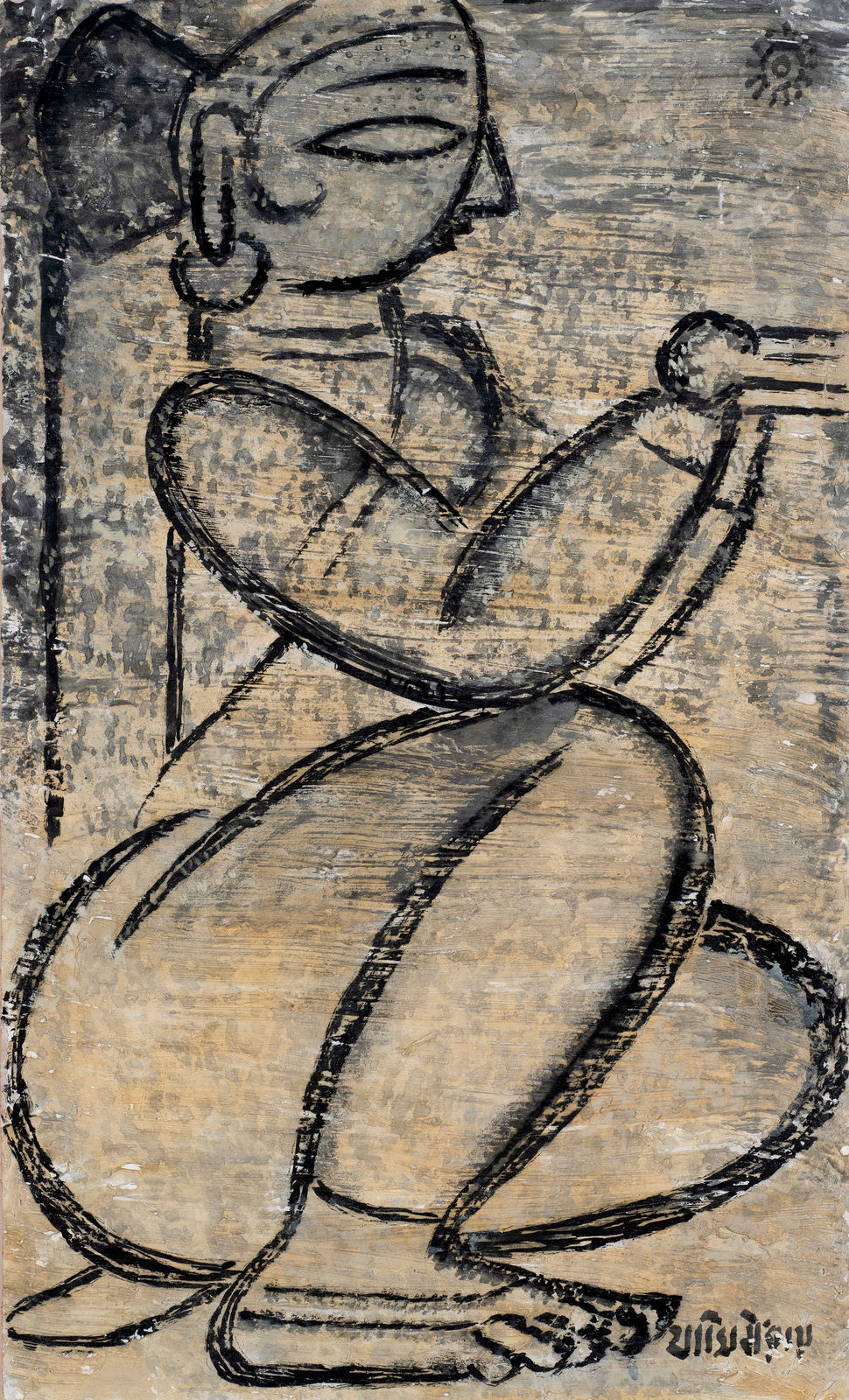 Jamini Roy, Untitled (Puja), Circa 1950s