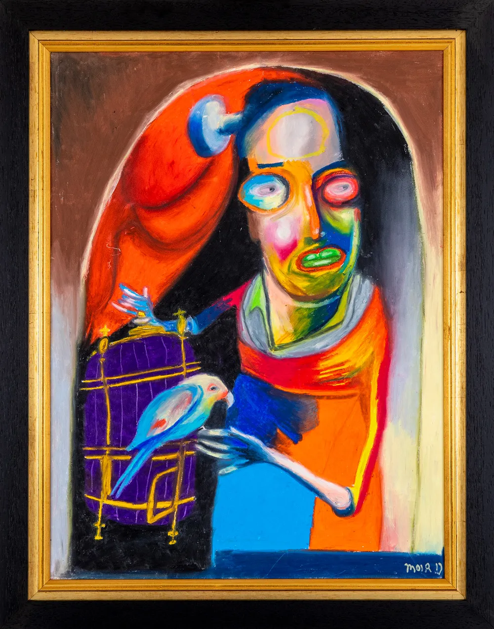 Jim Moir, Self-Portrait with Parrot, 2019