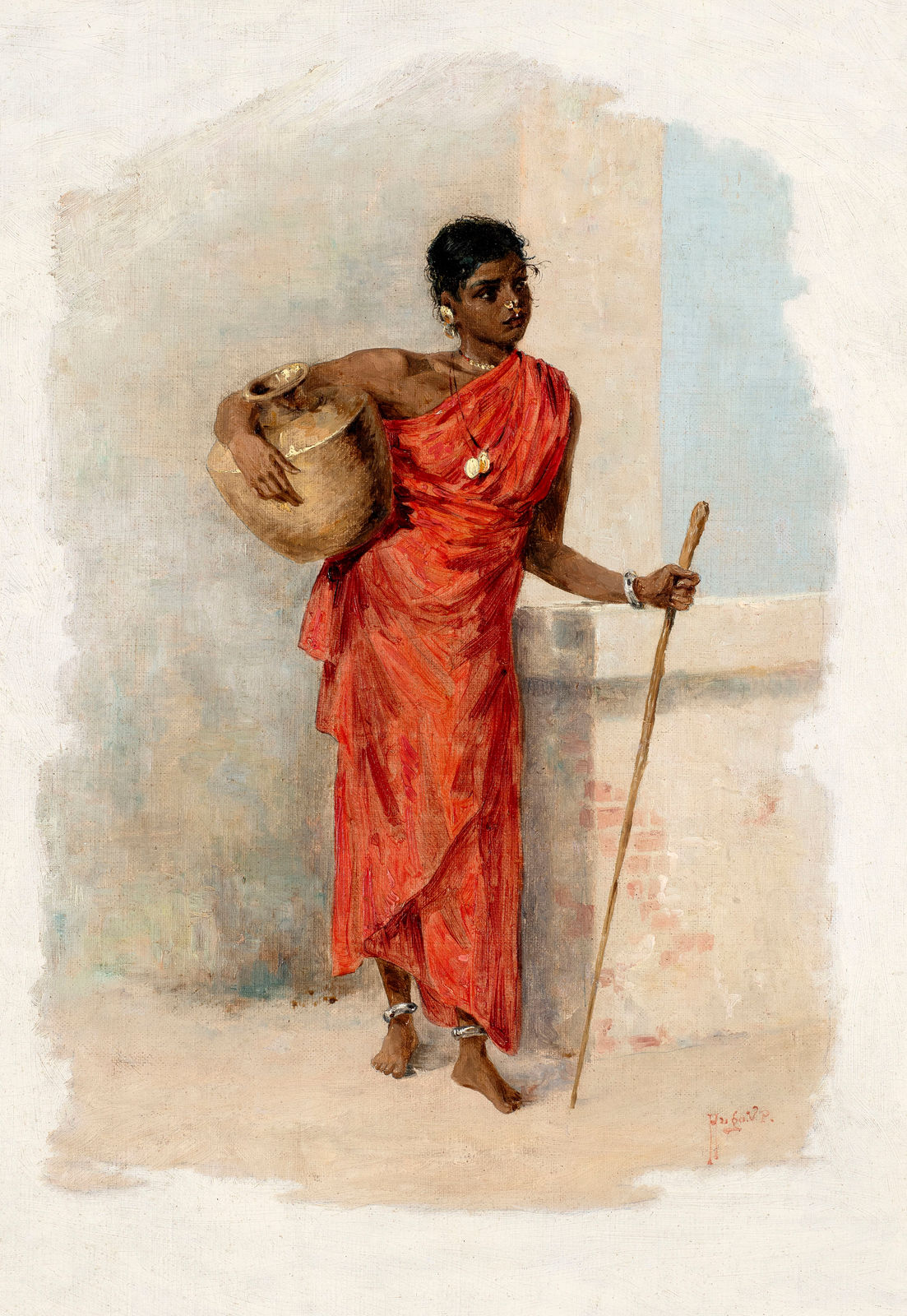 Hugo Vilfred Pedersen, Portrait of an Indian woman, Circa 1900