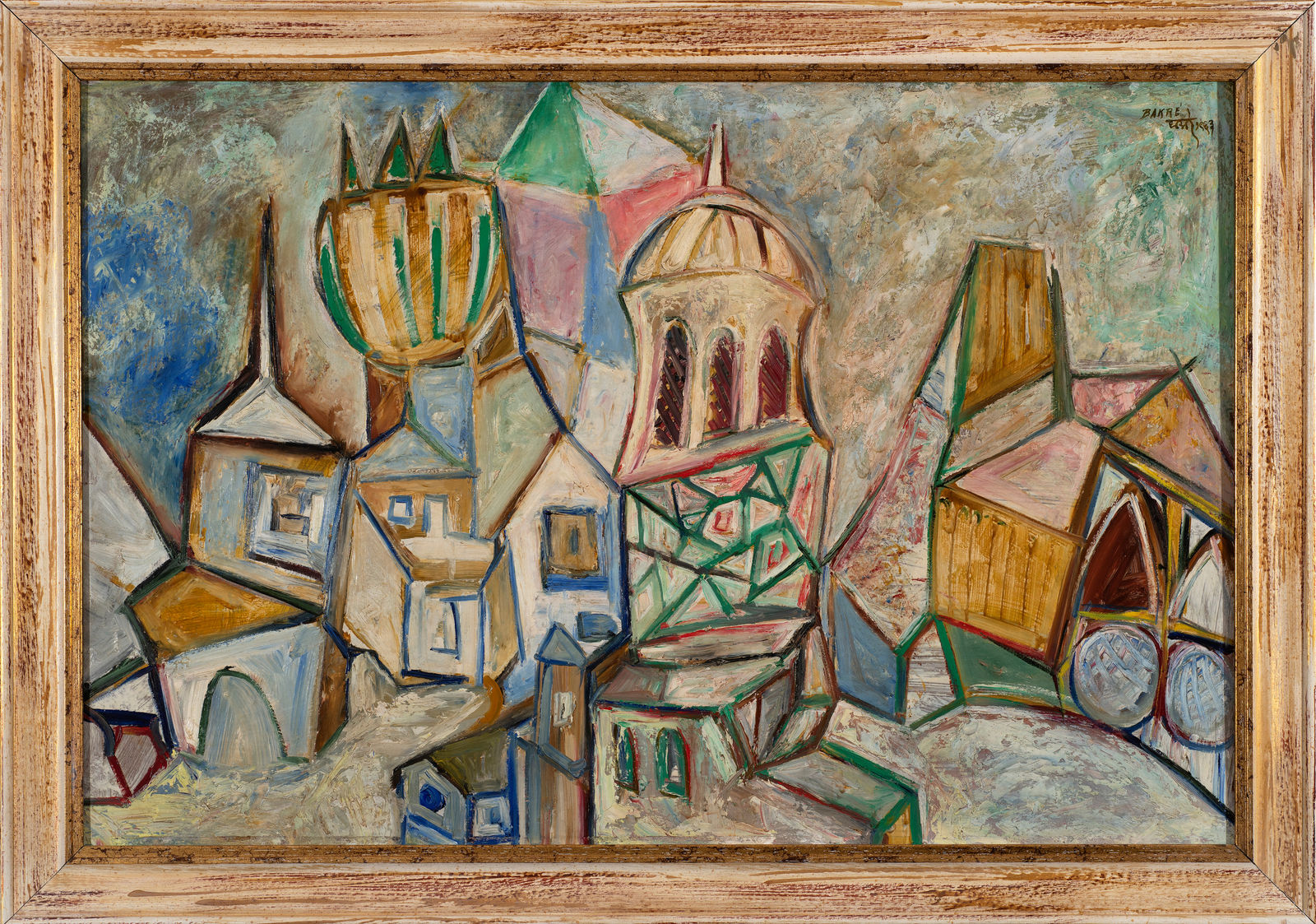 Sadanand K. Bakre, Untitled (Townscape with Domes and Spires), 1963