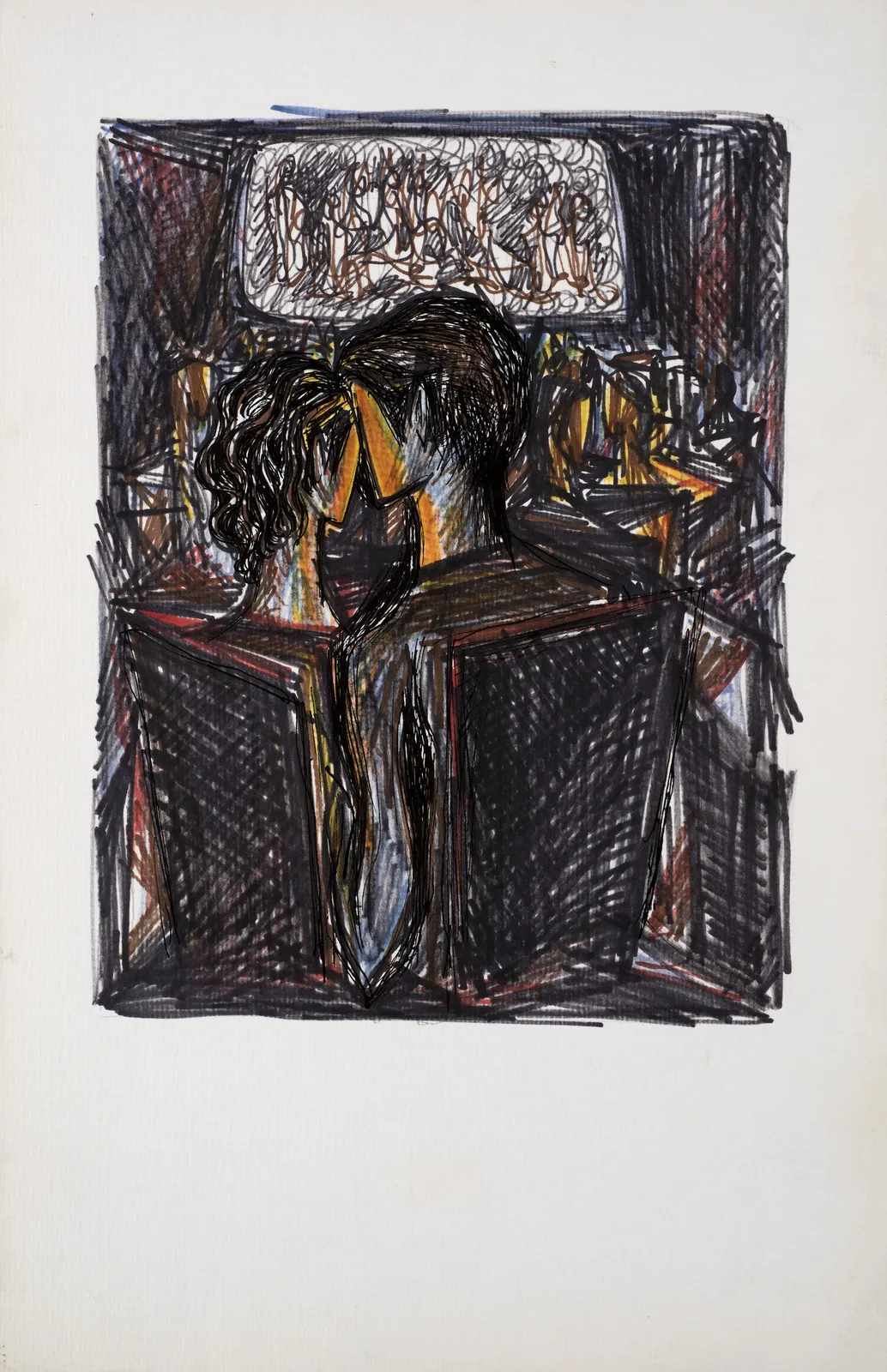 Syed Sadequain, Towards the End of the Play I Kissed Her, But Rather Clumsily, c.1965