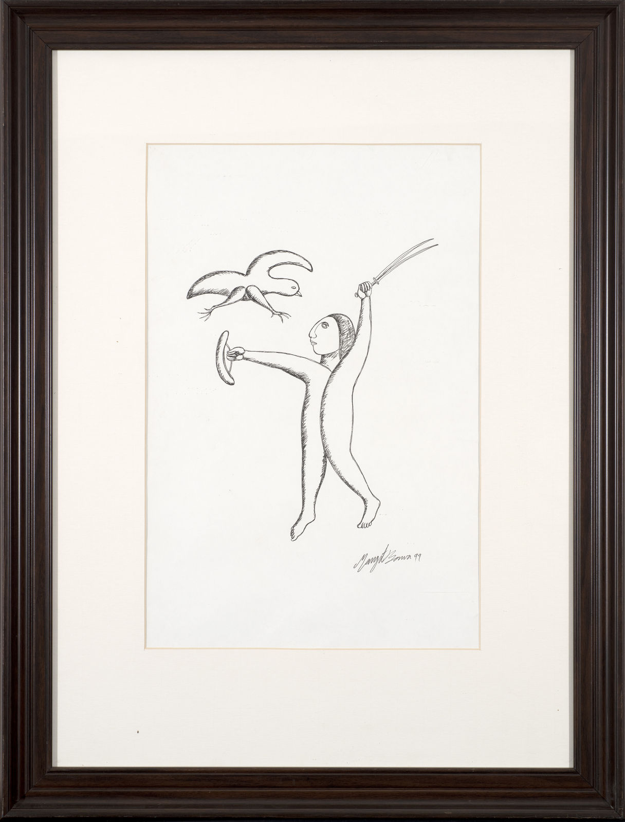 Manjit Bawa, Untitled (Figure battling Eagle), 1999