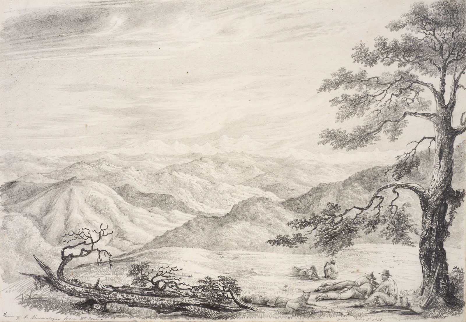 Colonel George Francis White, View of the Himalays (sic) from Mt Tyne, 1829